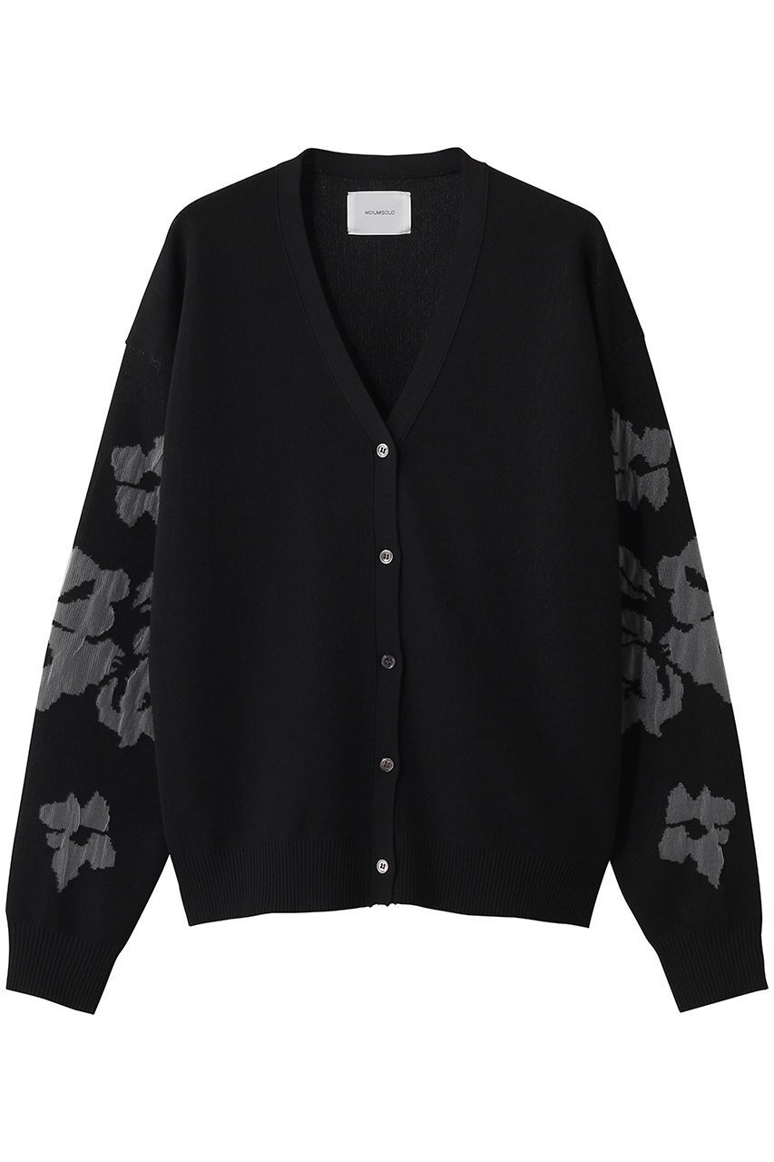 【ミディウミソリッド/MIDIUMISOLID】のflower jacquard C/D カーディガン インテリア・キッズ・メンズ・レディースファッション・服の通販 founy(ファニー) 　ファッション　Fashion　レディースファッション　Fashion for Women　トップス・カットソー　Cut & Sew Tops　ニット　Knit Tops & Sweaters　カーディガン・羽織り　Layered Style Cardigans　カーディガン　Cardigan, Knitwear　シアー　Sheer, See-Through　シンプル　Simple, Minimal　ジャカード／ジャガード　Jacquard, Woven Pattern　スリーブ　Sleeve, Long Sleeve / Short Sleeve　フェミニン　Feminine, Girly　フラワー　Flower, Floral　モチーフ　Motif, Design Theme　ロング　Long, Long-Length　エレガント 上品　Elegant　black|ID: prp329100004887156 ipo3291000000036488878