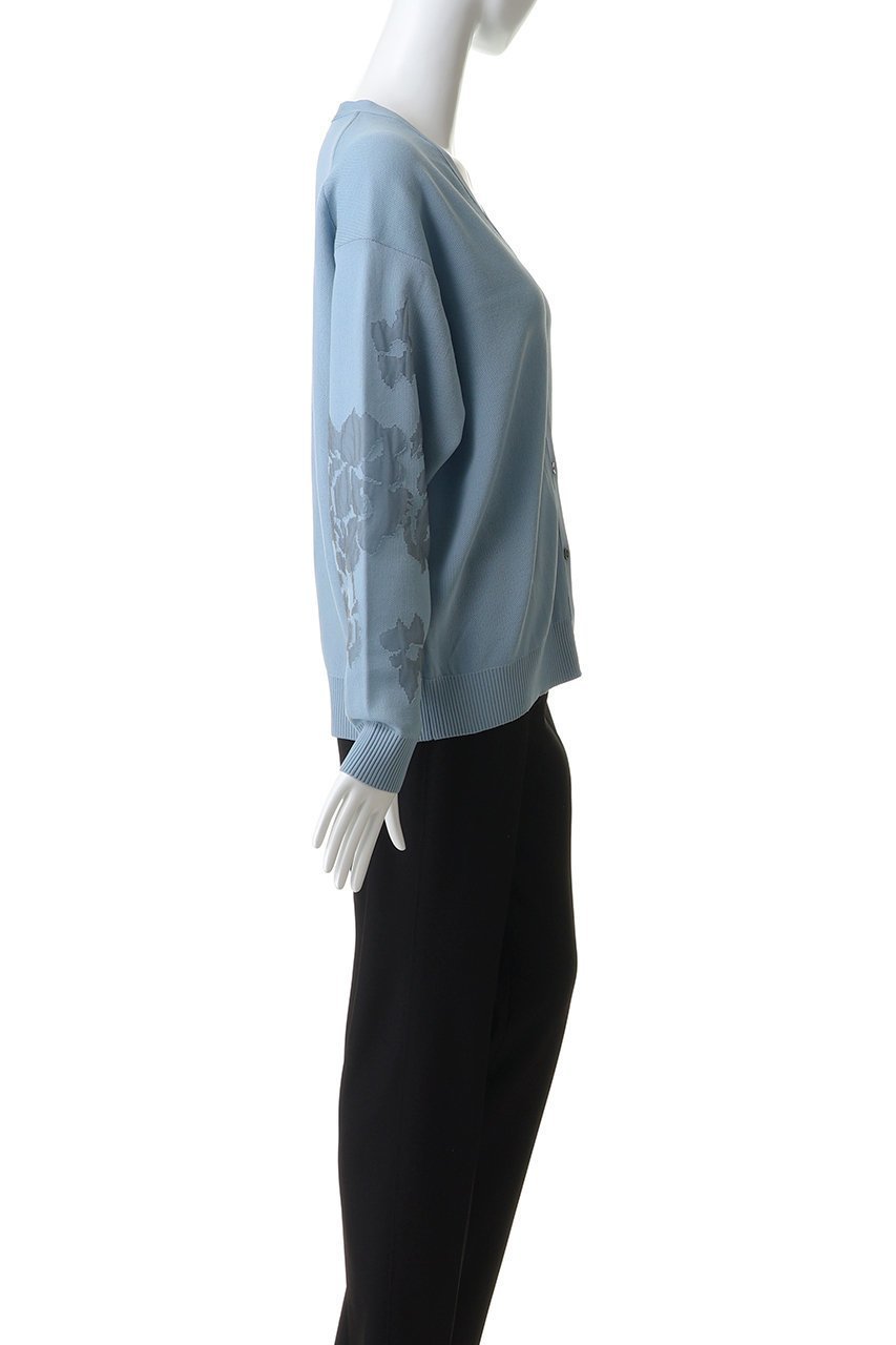 【ミディウミソリッド/MIDIUMISOLID】のflower jacquard C/D カーディガン 人気、トレンドファッション・服の通販 founy(ファニー) 　ファッション　Fashion　レディースファッション　Fashion for Women　トップス・カットソー　Cut & Sew Tops　ニット　Knit Tops & Sweaters　カーディガン・羽織り　Layered Style Cardigans　カーディガン　Cardigan, Knitwear　シアー　Sheer, See-Through　シンプル　Simple, Minimal　ジャカード／ジャガード　Jacquard, Woven Pattern　スリーブ　Sleeve, Long Sleeve / Short Sleeve　フェミニン　Feminine, Girly　フラワー　Flower, Floral　モチーフ　Motif, Design Theme　ロング　Long, Long-Length　エレガント 上品　Elegant　other-3|ID: prp329100004887156 ipo3291000000036488880