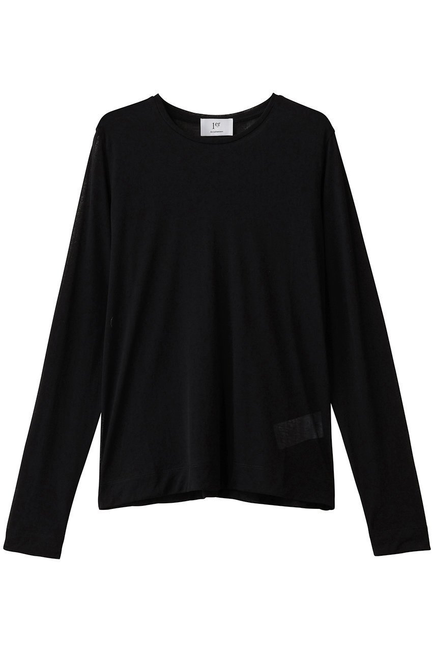 【プルミエ アロンディスモン/1er Arrondissement】の【追加】シアーロンT インテリア・キッズ・メンズ・レディースファッション・服の通販 founy(ファニー) 　ファッション　Fashion　レディースファッション　Fashion for Women　トップス・カットソー　Cut & Sew Tops　シャツ・ブラウス・オフィスカジュアル　Elegant Blouses & Button-Ups　ロングTシャツ・Tシャツ　Longline T-Shirts & Tees　カットソー・ベーシックTシャツ　Cut-and-Sewn Tops / Stretch Tees & Basics　インナー　Innerwear　キャミソール　Camisole, Spaghetti Strap Top　シアー　Sheer, See-Through　シンプル　Simple, Minimal　スリーブ　Sleeve, Long Sleeve / Short Sleeve　ビスチェ　Bustier, Corset Top　ロング　Long, Long-Length　エレガント 上品　Elegant　再入荷　Restock / Back in Stock　ブラック|ID: prp329100004887165 ipo3291000000036488962