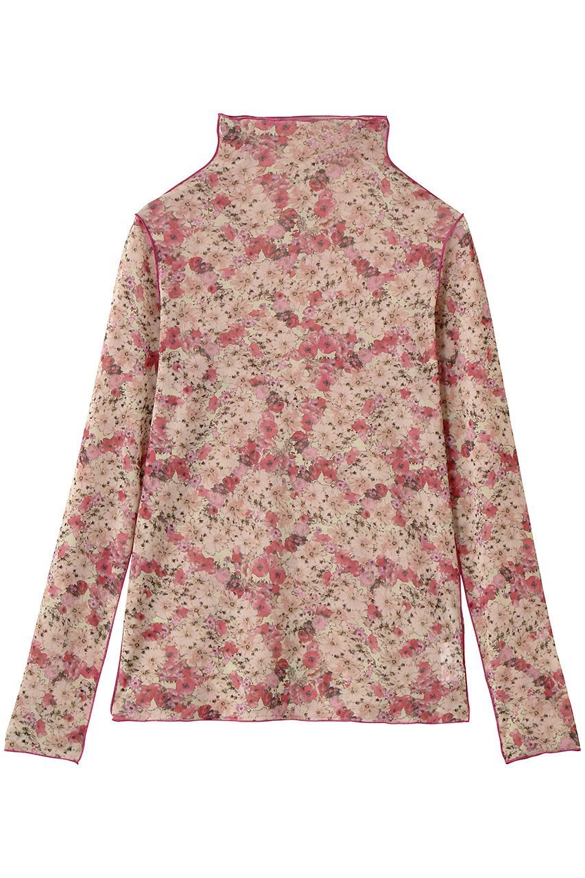 【ルール ロジェット/leur logette】のフォレストフラワープリントチュールトップス 人気、トレンドファッション・服の通販 founy(ファニー) 　ファッション　Fashion　レディースファッション　Fashion for Women　トップス・カットソー　Cut & Sew Tops　シャツ・ブラウス・オフィスカジュアル　Elegant Blouses & Button-Ups　ロングTシャツ・Tシャツ　Longline T-Shirts & Tees　カットソー・ベーシックTシャツ　Cut-and-Sewn Tops / Stretch Tees & Basics　花柄・フラワープリント・モチーフ　Floral Prints & Motifs / Flower Pattern Tops　スリーブ　Sleeve, Long Sleeve / Short Sleeve　ハイネック　High Neck, Mock Neck　フィット　Fit, Slim Fit　プリント　Print, Printed Pattern　ボトム　Bottoms, Lower Wear　ロング　Long, Long-Length　エレガント 上品　Elegant　定番　Standard, Basic Item　新作・新入荷　New Arrivals / New In　 other-1|ID: prp329100004887166 ipo3291000000036488970