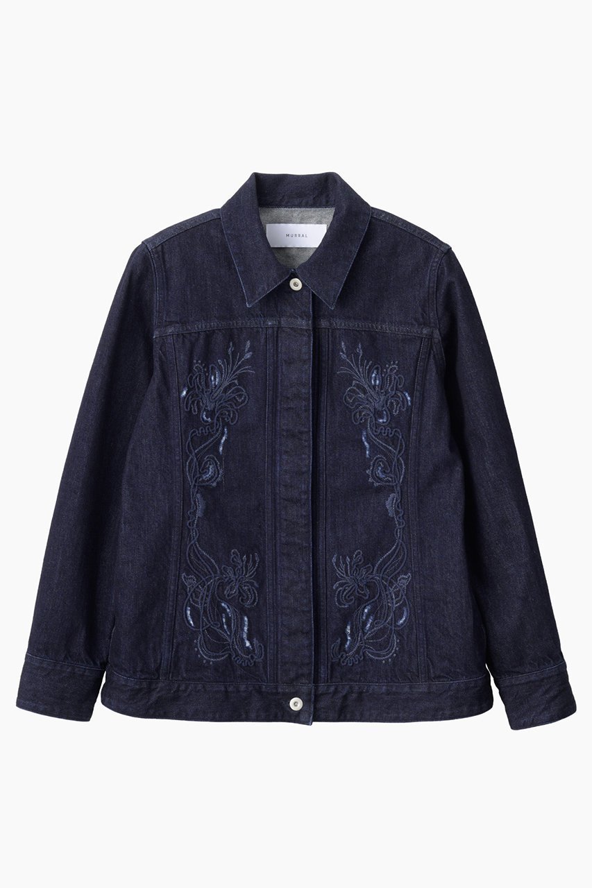 【ミューラル/MURRAL】のNerine エンブロイダード デニム ジャケット インテリア・キッズ・メンズ・レディースファッション・服の通販 founy(ファニー) 　ファッション　Fashion　レディースファッション　Fashion for Women　アウター　Coat / Outerwear Collection　レディースジャケット・軽アウター　Jackets　ブルゾンジャケット・スポーティアウター　Blouson Jackets　デニムジャケット / カジュアルアウター　Denim Jackets　クラシカル　Classical, Vintage-Inspired　クラッシュ　Distressed, Crashed Style　シェイプ　Shape, Slim Fit　ジャケット　Jacket, Outerwear　ジーンズ　Jeans, Denim Pants　スラックス　Slacks, Dress Pants　セットアップ　Set-Up, Coordinated Outfit　ダイヤモンド　Diamond, Brilliant Cut　デニム　Denim, Jeans Material　手描き　Hand-Drawn, Illustrated　フロント　Front, Front Design　ブルゾン　Blouson, Bomber Jacket　ポケット　Pocket, Pocket Detail　おすすめ　Recommended / Our Picks　新作・新入荷　New Arrivals / New In　インディゴ|ID: prp329100004887178 ipo3291000000036489069