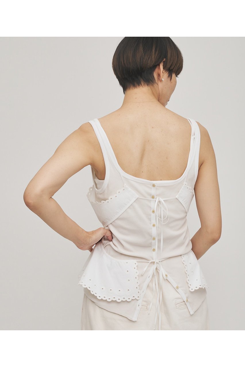 【ウィムガゼット/Whim Gazette】の【GEMINI】スカラップキャミソール 人気、トレンドファッション・服の通販 founy(ファニー) 　ファッション　Fashion　レディースファッション　Fashion for Women　トップス・カットソー　Cut & Sew Tops　キャミソール&ノースリーブ　Camisoles & Sleeveless Tops　シャツ・ブラウス・オフィスカジュアル　Elegant Blouses & Button-Ups　ロングTシャツ・Tシャツ　Longline T-Shirts & Tees　カットソー・ベーシックTシャツ　Cut-and-Sewn Tops / Stretch Tees & Basics　キャミソール　Camisole, Spaghetti Strap Top　スカラップ　Scallop, Scalloped Edge　タイプライター　Typewriter Fabric, Crisp Cotton　タンク　Tank Top, Sleeveless Top　ドット　Polka Dot, Dot Pattern　フランス　France, French　リネン　Linen, Linen Fabric　レース　Lace, Lace Fabric　ヴィンテージ　Vintage Style　新作・新入荷　New Arrivals / New In　other-3|ID: prp329100004887183 ipo3291000000036489116