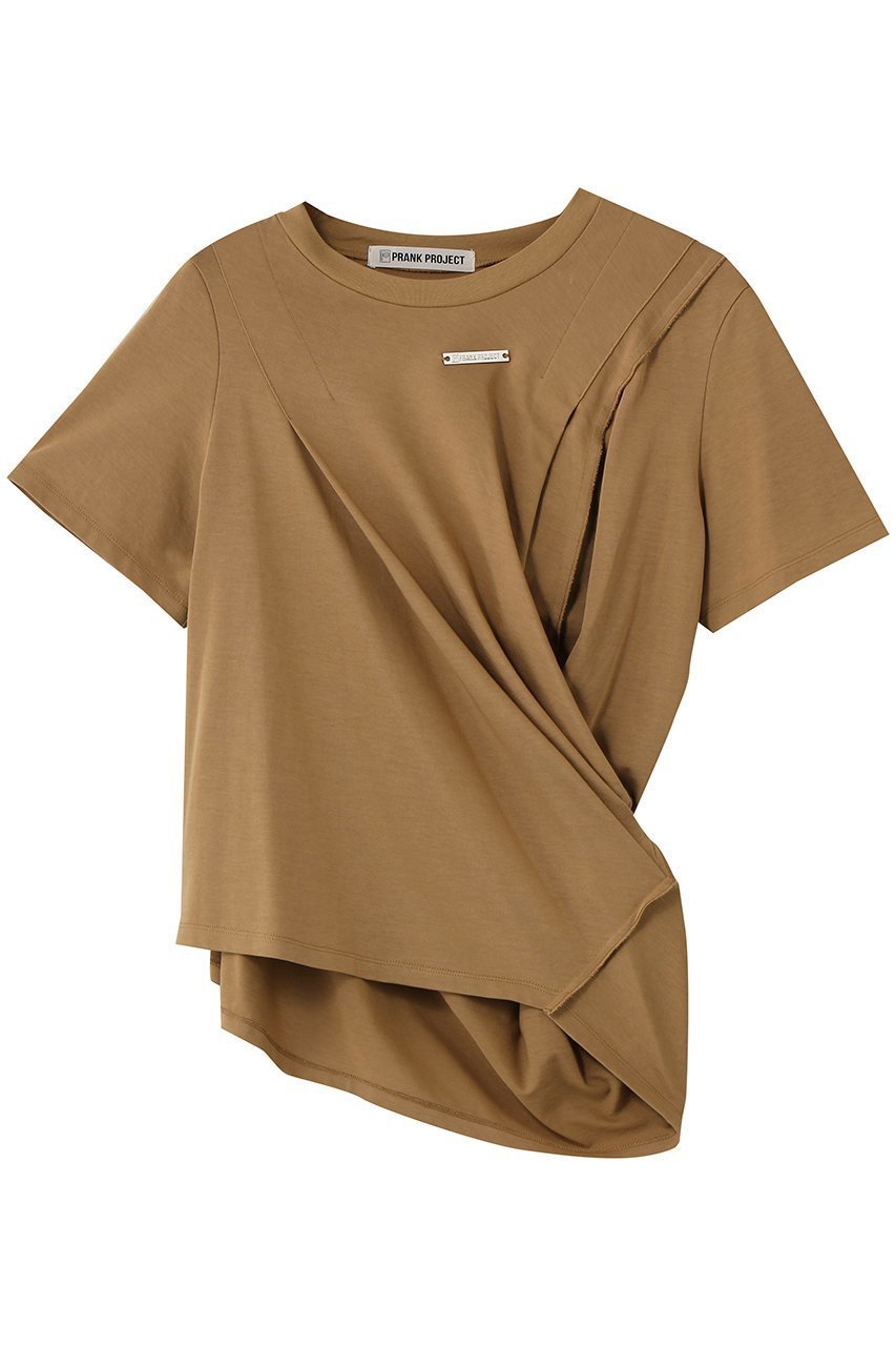 【プランク プロジェクト/PRANK PROJECT】のハーフスリーブドレストップ インテリア・キッズ・メンズ・レディースファッション・服の通販 founy(ファニー) 　ファッション　Fashion　レディースファッション　Fashion for Women　トップス・カットソー　Cut & Sew Tops　シャツ・ブラウス・オフィスカジュアル　Elegant Blouses & Button-Ups　ロングTシャツ・Tシャツ　Longline T-Shirts & Tees　カットソー・ベーシックTシャツ　Cut-and-Sewn Tops / Stretch Tees & Basics　ワンピース　Dresses　フォーマル・パーティードレス・結婚式用ドレス　Elegant & Casual Dresses　カットソー　Cut and Sewn Top　キュプラ　Cupro, Eco Fabric　ショート　Short, Short Length　シンプル　Simple, Minimal　スリーブ　Sleeve, Long Sleeve / Short Sleeve　ドレープ　Drape, Draping Fabric　エレガント 上品　Elegant　再入荷　Restock / Back in Stock　半袖　Short Sleeve, Half Sleeve　CML(キャメル)|ID: prp329100004887191 ipo3291000000036489179