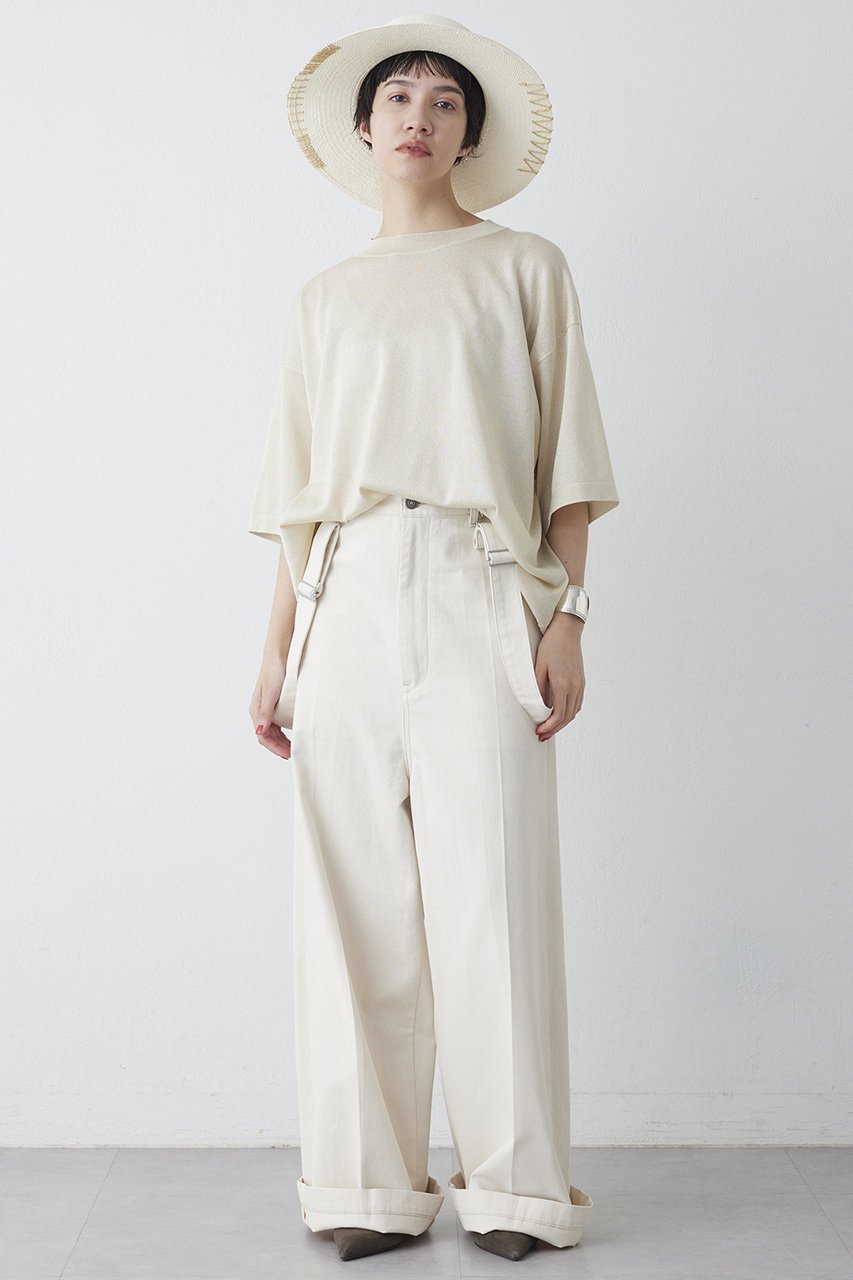 【ウィムガゼット/Whim Gazette】のラメニットTEE 人気、トレンドファッション・服の通販 founy(ファニー) 　ファッション　Fashion　レディースファッション　Fashion for Women　トップス・カットソー　Cut & Sew Tops　ニット　Knit Tops & Sweaters　シャツ・ブラウス・オフィスカジュアル　Elegant Blouses & Button-Ups　ロングTシャツ・Tシャツ　Longline T-Shirts & Tees　カットソー・ベーシックTシャツ　Cut-and-Sewn Tops / Stretch Tees & Basics　なめらか　Smooth, Silky Texture　インナー　Innerwear　ショート　Short, Short Length　シルバー　Silver, Metallic Silver　シンプル　Simple, Minimal　ジャケット　Jacket, Outerwear　スリーブ　Sleeve, Long Sleeve / Short Sleeve　ベスト　Vest, Waistcoat　ボトム　Bottoms, Lower Wear　リラックス　Relax, Relaxed Fit　エレガント 上品　Elegant　半袖　Short Sleeve, Half Sleeve　新作・新入荷　New Arrivals / New In　other-2|ID: prp329100004887243 ipo3291000000036491435