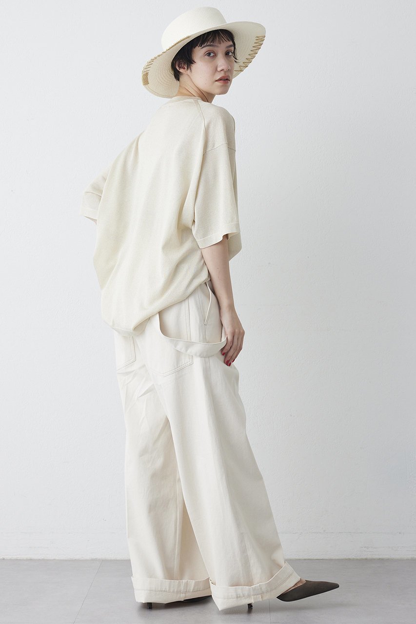 【ウィムガゼット/Whim Gazette】のラメニットTEE 人気、トレンドファッション・服の通販 founy(ファニー) 　ファッション　Fashion　レディースファッション　Fashion for Women　トップス・カットソー　Cut & Sew Tops　ニット　Knit Tops & Sweaters　シャツ・ブラウス・オフィスカジュアル　Elegant Blouses & Button-Ups　ロングTシャツ・Tシャツ　Longline T-Shirts & Tees　カットソー・ベーシックTシャツ　Cut-and-Sewn Tops / Stretch Tees & Basics　なめらか　Smooth, Silky Texture　インナー　Innerwear　ショート　Short, Short Length　シルバー　Silver, Metallic Silver　シンプル　Simple, Minimal　ジャケット　Jacket, Outerwear　スリーブ　Sleeve, Long Sleeve / Short Sleeve　ベスト　Vest, Waistcoat　ボトム　Bottoms, Lower Wear　リラックス　Relax, Relaxed Fit　エレガント 上品　Elegant　半袖　Short Sleeve, Half Sleeve　新作・新入荷　New Arrivals / New In　other-5|ID: prp329100004887243 ipo3291000000036491441