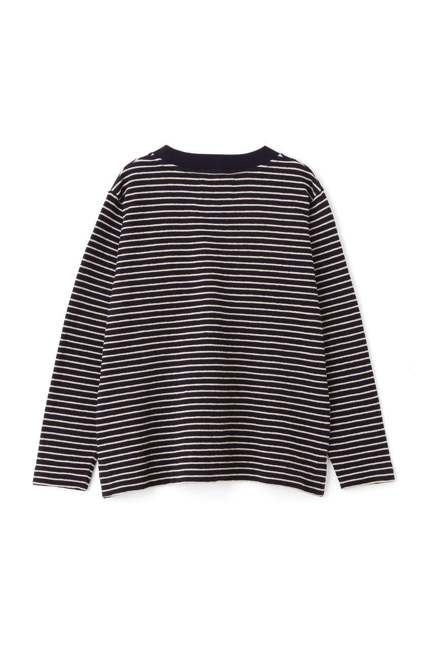 【マーガレットハウエル/MARGARET HOWELL】のTEXTURED COTTON STRIPE TOP 人気、トレンドファッション・服の通販 founy(ファニー) 　ファッション　Fashion　レディースファッション　Fashion for Women　トップス・カットソー　Cut & Sew Tops　シャツ・ブラウス・オフィスカジュアル　Elegant Blouses & Button-Ups　ロングTシャツ・Tシャツ　Longline T-Shirts & Tees　カットソー・ベーシックTシャツ　Cut-and-Sewn Tops / Stretch Tees & Basics　シンプル　Simple, Minimal　ストライプ　Stripe, Striped Pattern　スリット　Slit, Slit Detail　スリーブ　Sleeve, Long Sleeve / Short Sleeve　テクスチャー　Texture, Textured Fabric　ロング　Long, Long-Length　新作・新入荷　New Arrivals / New In　other-5|ID: prp329100004887250 ipo3291000000036491484