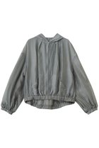 【スリー ドッツ/three dots】のシャイニーシャツ ジップアップフーディ グレ-|ID: prp329100004887295 ipo3291000000036525783