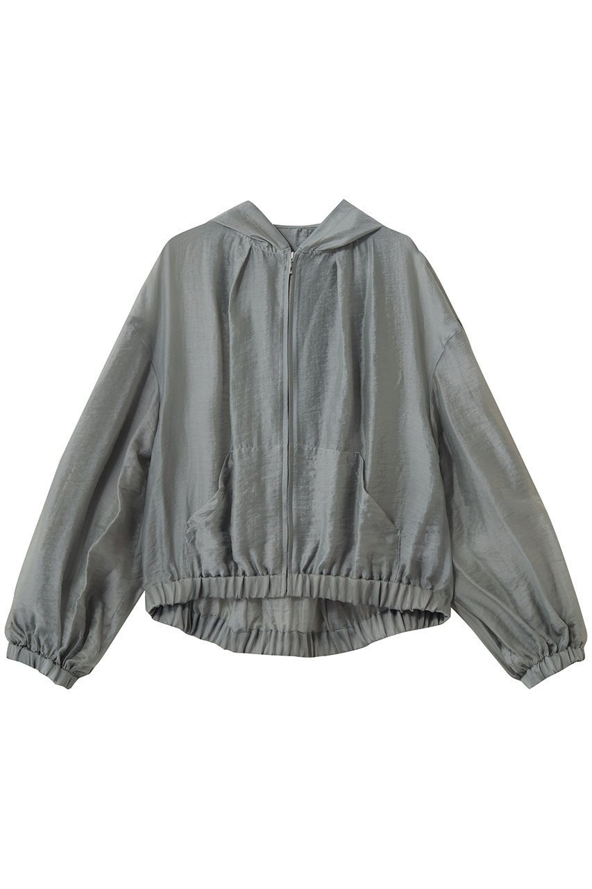 【スリー ドッツ/three dots】のシャイニーシャツ ジップアップフーディ インテリア・キッズ・メンズ・レディースファッション・服の通販 founy(ファニー) 　ファッション　Fashion　レディースファッション　Fashion for Women　トップス・カットソー　Cut & Sew Tops　シャツ・ブラウス・オフィスカジュアル　Elegant Blouses & Button-Ups　レディースパーカー・カジュアルフーディー　Casual Hoodies & Sweatshirts　ロングTシャツ・Tシャツ　Longline T-Shirts & Tees　スウェット・クルーネックトップス　Sweatshirts & Crewnecks / Relaxed Fit Sweat Tops　カットソー・ベーシックTシャツ　Cut-and-Sewn Tops / Stretch Tees & Basics　カットソー　Cut and Sewn Top　キャミソール　Camisole, Spaghetti Strap Top　シアー　Sheer, See-Through　半袖　Short Sleeve, Half Sleeve　夏　Summer　新作・新入荷　New Arrivals / New In　長袖　Long Sleeve, Full Sleeve　グレ-|ID: prp329100004887296 ipo3291000000036491825