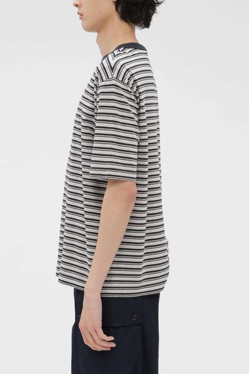 【その他のブランド/Other】のCOTTON LINEN MULTI STRIPE JERSEY TOP 人気、トレンドファッション・服の通販 founy(ファニー) 　ファッション　Fashion　レディースファッション　Fashion for Women　トップス・カットソー　Cut & Sew Tops　シャツ・ブラウス・オフィスカジュアル　Elegant Blouses & Button-Ups　ロングTシャツ・Tシャツ　Longline T-Shirts & Tees　カットソー・ベーシックTシャツ　Cut-and-Sewn Tops / Stretch Tees & Basics　ショート　Short, Short Length　ストライプ　Stripe, Striped Pattern　スリーブ　Sleeve, Long Sleeve / Short Sleeve　バランス　Balance, Style Balance　リネン　Linen, Linen Fabric　ワイド　Wide, Wide Fit　新作・新入荷　New Arrivals / New In　other-3|ID: prp329100004887301 ipo3291000000036491882