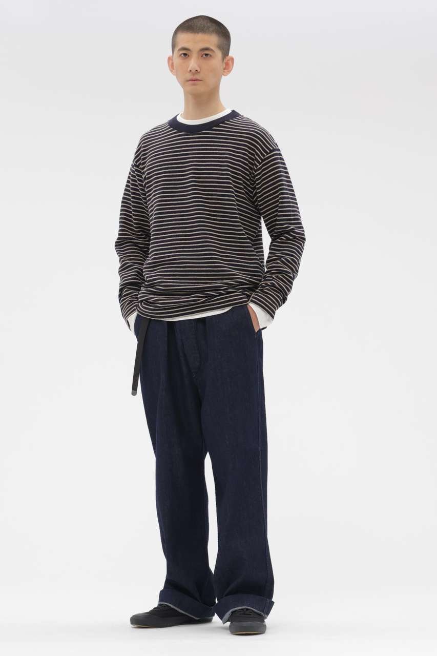 【その他のブランド/Other】のTEXTURED COTTON STRIPE TOP 人気、トレンドファッション・服の通販 founy(ファニー) 　ファッション　Fashion　レディースファッション　Fashion for Women　トップス・カットソー　Cut & Sew Tops　シャツ・ブラウス・オフィスカジュアル　Elegant Blouses & Button-Ups　ロングTシャツ・Tシャツ　Longline T-Shirts & Tees　カットソー・ベーシックTシャツ　Cut-and-Sewn Tops / Stretch Tees & Basics　シンプル　Simple, Minimal　ストライプ　Stripe, Striped Pattern　スリット　Slit, Slit Detail　スリーブ　Sleeve, Long Sleeve / Short Sleeve　テクスチャー　Texture, Textured Fabric　ロング　Long, Long-Length　新作・新入荷　New Arrivals / New In　other-4|ID: prp329100004887316 ipo3291000000036491997