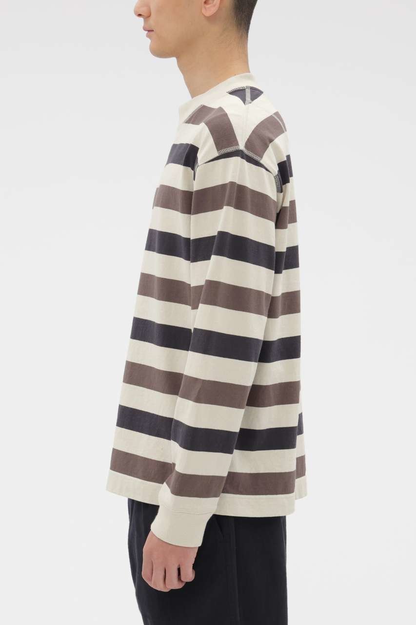 【その他のブランド/Other】のTHREE COLOUR BLOCK STRIPE TOP 人気、トレンドファッション・服の通販 founy(ファニー) 　ファッション　Fashion　レディースファッション　Fashion for Women　トップス・カットソー　Cut & Sew Tops　シャツ・ブラウス・オフィスカジュアル　Elegant Blouses & Button-Ups　ロングTシャツ・Tシャツ　Longline T-Shirts & Tees　カットソー・ベーシックTシャツ　Cut-and-Sewn Tops / Stretch Tees & Basics　カットソー　Cut and Sewn Top　シンプル　Simple, Minimal　ストライプ　Stripe, Striped Pattern　スリット　Slit, Slit Detail　スリーブ　Sleeve, Long Sleeve / Short Sleeve　バランス　Balance, Style Balance　ロング　Long, Long-Length　ワイド　Wide, Wide Fit　新作・新入荷　New Arrivals / New In　other-4|ID: prp329100004887322 ipo3291000000036492045