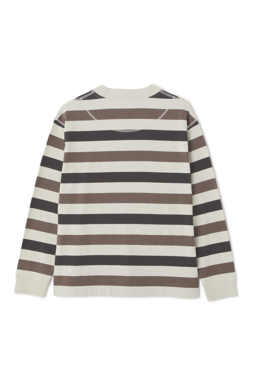 【その他のブランド/Other】のTHREE COLOUR BLOCK STRIPE TOP 人気、トレンドファッション・服の通販 founy(ファニー) 　ファッション　Fashion　レディースファッション　Fashion for Women　トップス・カットソー　Cut & Sew Tops　シャツ・ブラウス・オフィスカジュアル　Elegant Blouses & Button-Ups　ロングTシャツ・Tシャツ　Longline T-Shirts & Tees　カットソー・ベーシックTシャツ　Cut-and-Sewn Tops / Stretch Tees & Basics　カットソー　Cut and Sewn Top　シンプル　Simple, Minimal　ストライプ　Stripe, Striped Pattern　スリット　Slit, Slit Detail　スリーブ　Sleeve, Long Sleeve / Short Sleeve　バランス　Balance, Style Balance　ロング　Long, Long-Length　ワイド　Wide, Wide Fit　新作・新入荷　New Arrivals / New In　other-6|ID: prp329100004887322 ipo3291000000036492052