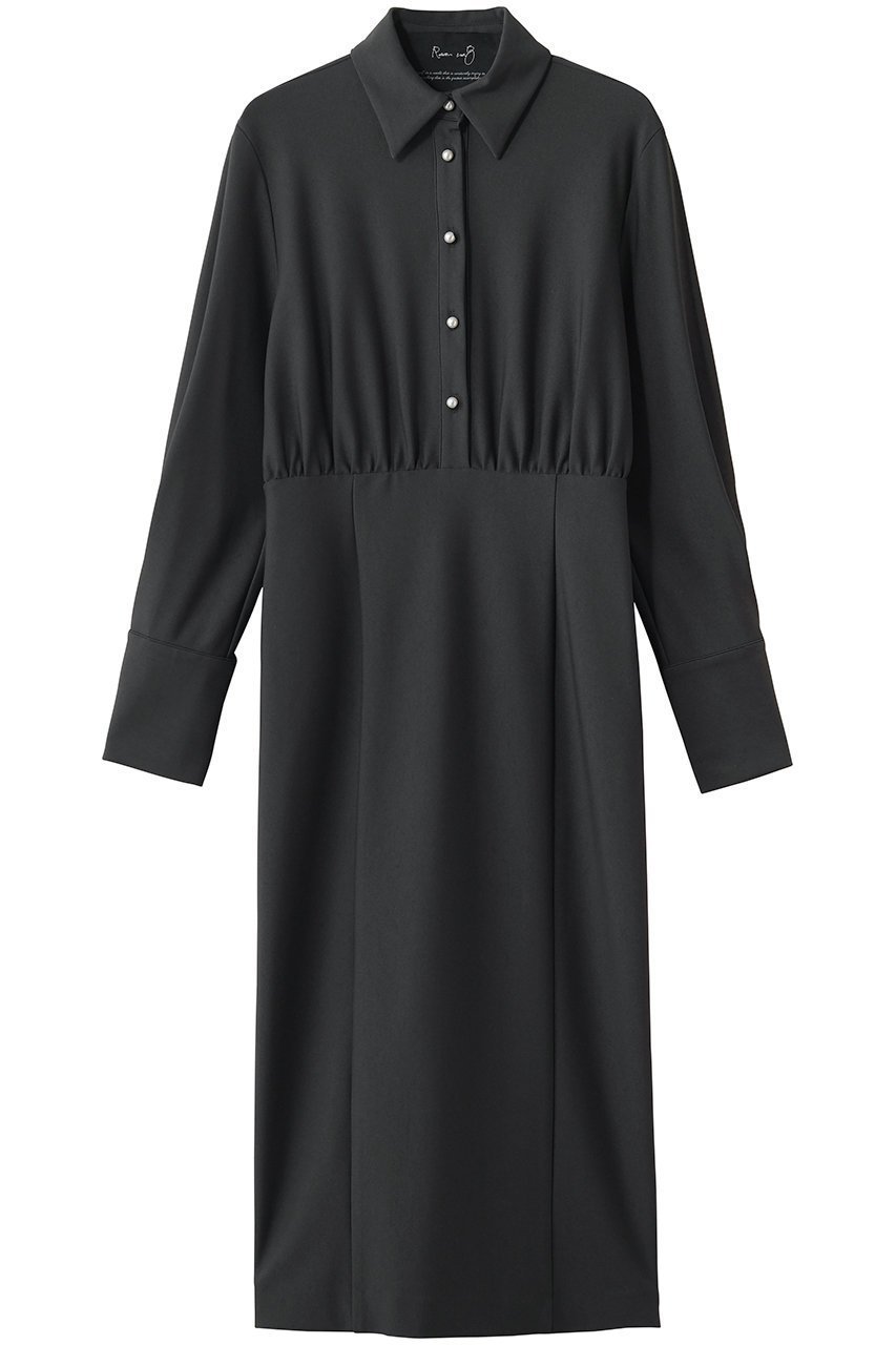 【ルームエイト/Room no.8】のAIR JERSEY パールボタン シャツドレス インテリア・キッズ・メンズ・レディースファッション・服の通販 founy(ファニー) 　ファッション　Fashion　レディースファッション　Fashion for Women　ワンピース　Dresses　フォーマル・パーティードレス・結婚式用ドレス　Elegant & Casual Dresses　チュニック　Tunic Tops & Dresses　オケージョン　Occasion Wear　ジャケット　Jacket, Outerwear　チュニック　Tunic, Long Top　ドレス　Dress, One-Piece　パール　Pearl, Pearl Accent　ロング　Long, Long-Length　エレガント 上品　Elegant　新作・新入荷　New Arrivals / New In　春　Spring　チャコールグレー|ID: prp329100004887327 ipo3291000000036492085