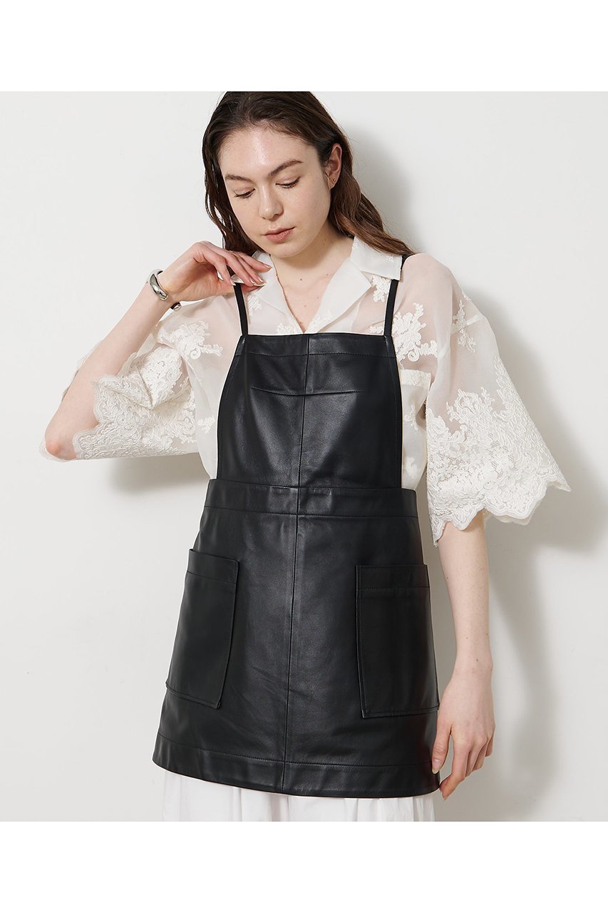 【ウィムガゼット/Whim Gazette】のレザーエプロンワンピース 人気、トレンドファッション・服の通販 founy(ファニー) 　ファッション　Fashion　レディースファッション　Fashion for Women　ワンピース　Dresses　チュニック　Tunic Tops & Dresses　インナー　Innerwear　カットソー　Cut and Sewn Top　シンプル　Simple, Minimal　チュニック　Tunic, Long Top　リアル　Real, Realistic　レース　Lace, Lace Fabric　新作・新入荷　New Arrivals / New In　 other-1|ID: prp329100004887331 ipo3291000000036492105