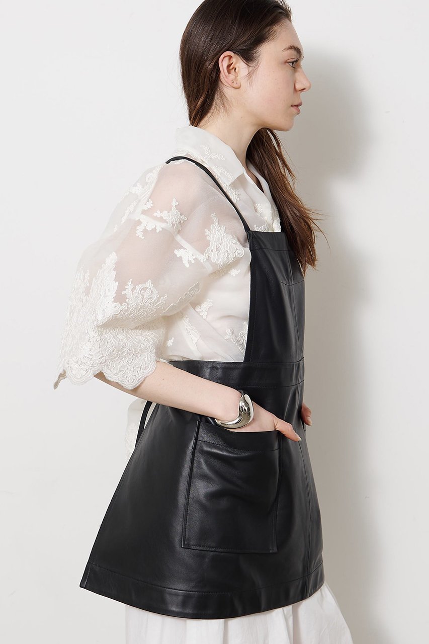 【ウィムガゼット/Whim Gazette】のレザーエプロンワンピース 人気、トレンドファッション・服の通販 founy(ファニー) 　ファッション　Fashion　レディースファッション　Fashion for Women　ワンピース　Dresses　チュニック　Tunic Tops & Dresses　インナー　Innerwear　カットソー　Cut and Sewn Top　シンプル　Simple, Minimal　チュニック　Tunic, Long Top　リアル　Real, Realistic　レース　Lace, Lace Fabric　新作・新入荷　New Arrivals / New In　other-5|ID: prp329100004887331 ipo3291000000036492116