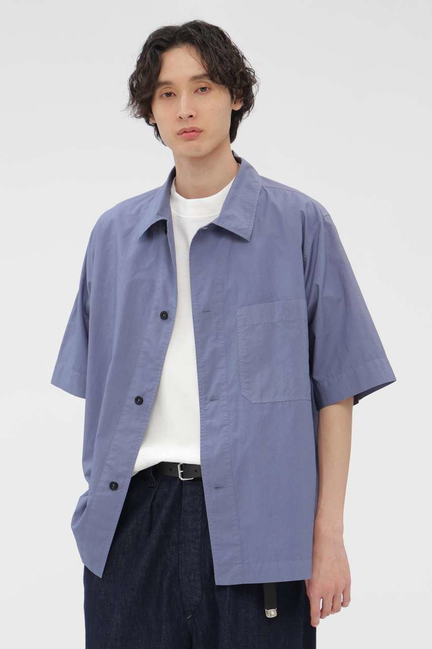 【その他のブランド/Other】のCOTTON RAMIE POPLIN SHIRT インテリア・キッズ・メンズ・レディースファッション・服の通販 founy(ファニー) 　ファッション　Fashion　レディースファッション　Fashion for Women　トップス・カットソー　Cut & Sew Tops　シャツ・ブラウス・オフィスカジュアル　Elegant Blouses & Button-Ups　ショート　Short, Short Length　スリーブ　Sleeve, Long Sleeve / Short Sleeve　タイプライター　Typewriter Fabric, Crisp Cotton　バランス　Balance, Style Balance　ロールアップ　Roll-Up, Cuffed Hem　新作・新入荷　New Arrivals / New In　ブルー|ID: prp329100004887361 ipo3291000000036492344