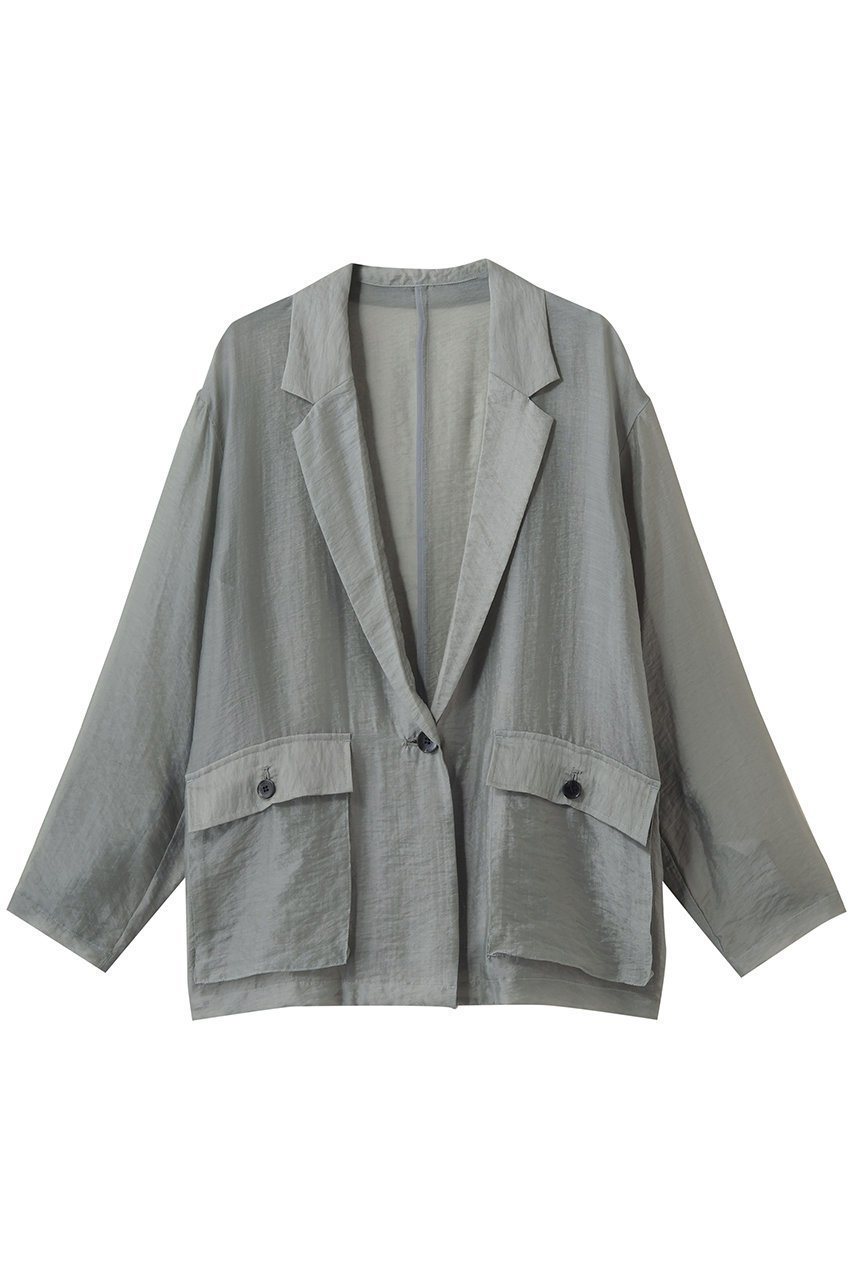 【スリー ドッツ/three dots】のシャイニー シャツジャケット インテリア・キッズ・メンズ・レディースファッション・服の通販 founy(ファニー) 　ファッション　Fashion　レディースファッション　Fashion for Women　アウター　Coat / Outerwear Collection　レディースジャケット・軽アウター　Jackets　おすすめ　Recommended / Our Picks　カーディガン　Cardigan, Knitwear　シアー　Sheer, See-Through　シャイニー　Shiny, Glossy Finish　ジャケット　Jacket, Outerwear　フラップ　Flap, Flap Pocket　ポケット　Pocket, Pocket Detail　エレガント 上品　Elegant　夏　Summer　新作・新入荷　New Arrivals / New In　グレー|ID: prp329100004887397 ipo3291000000036492630