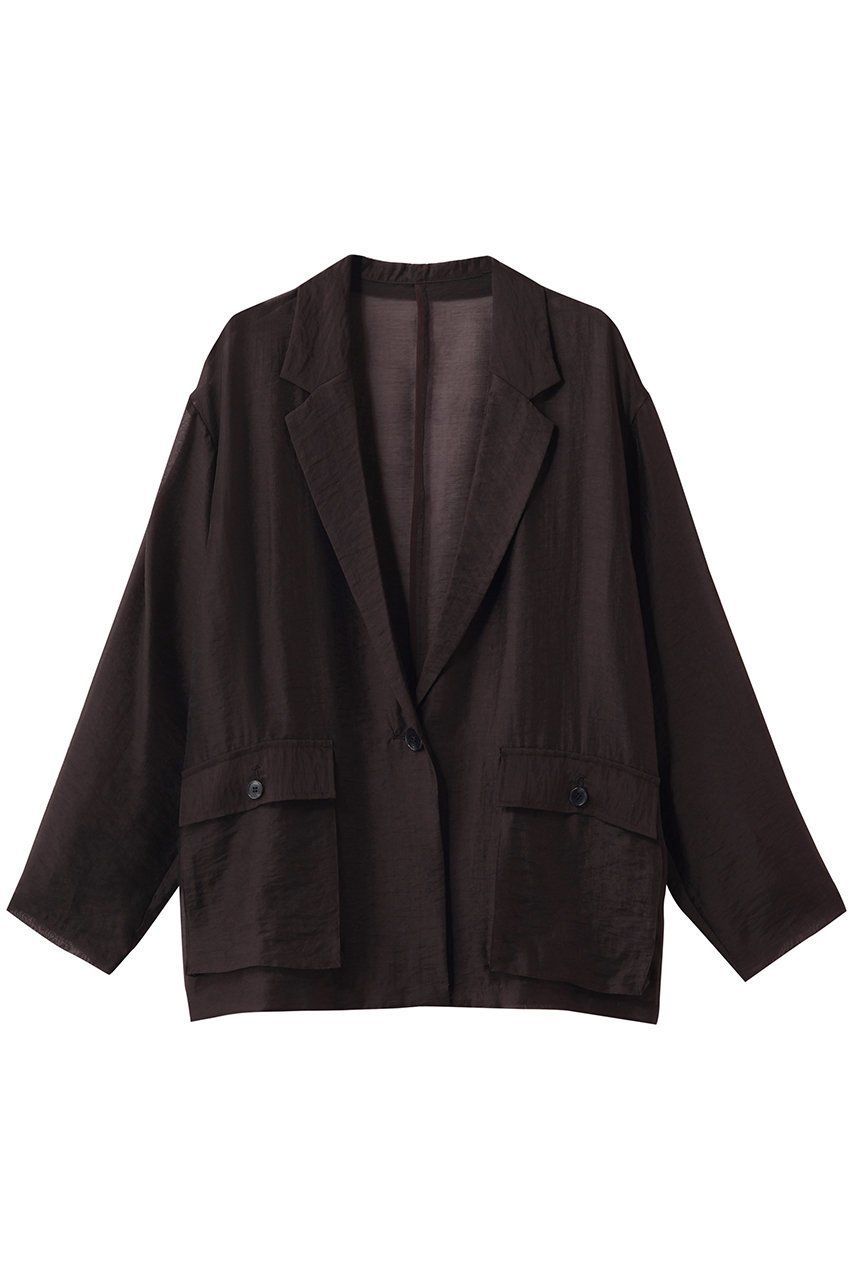 【スリー ドッツ/three dots】のシャイニー シャツジャケット インテリア・キッズ・メンズ・レディースファッション・服の通販 founy(ファニー) 　ファッション　Fashion　レディースファッション　Fashion for Women　アウター　Coat / Outerwear Collection　レディースジャケット・軽アウター　Jackets　おすすめ　Recommended / Our Picks　カーディガン　Cardigan, Knitwear　シアー　Sheer, See-Through　シャイニー　Shiny, Glossy Finish　ジャケット　Jacket, Outerwear　フラップ　Flap, Flap Pocket　ポケット　Pocket, Pocket Detail　エレガント 上品　Elegant　夏　Summer　新作・新入荷　New Arrivals / New In　プラムブラウン|ID: prp329100004887398 ipo3291000000036492638