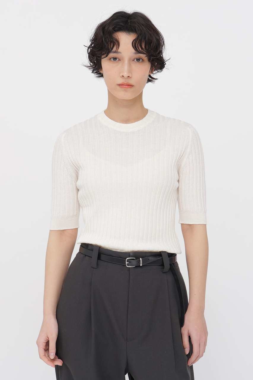 【マーガレットハウエル/MARGARET HOWELL】のFINE WOOL COTTON KNITWEAR インテリア・キッズ・メンズ・レディースファッション・服の通販 founy(ファニー) 　ファッション　Fashion　レディースファッション　Fashion for Women　トップス・カットソー　Cut & Sew Tops　ニット　Knit Tops & Sweaters　カジュアルプルオーバー・ニットトップス　Pullovers & Knit Tops / Casual Pullovers　なめらか　Smooth, Silky Texture　バランス　Balance, Style Balance　フィット　Fit, Slim Fit　エレガント 上品　Elegant　新作・新入荷　New Arrivals / New In　ホワイト|ID: prp329100004887412 ipo3291000000036492764