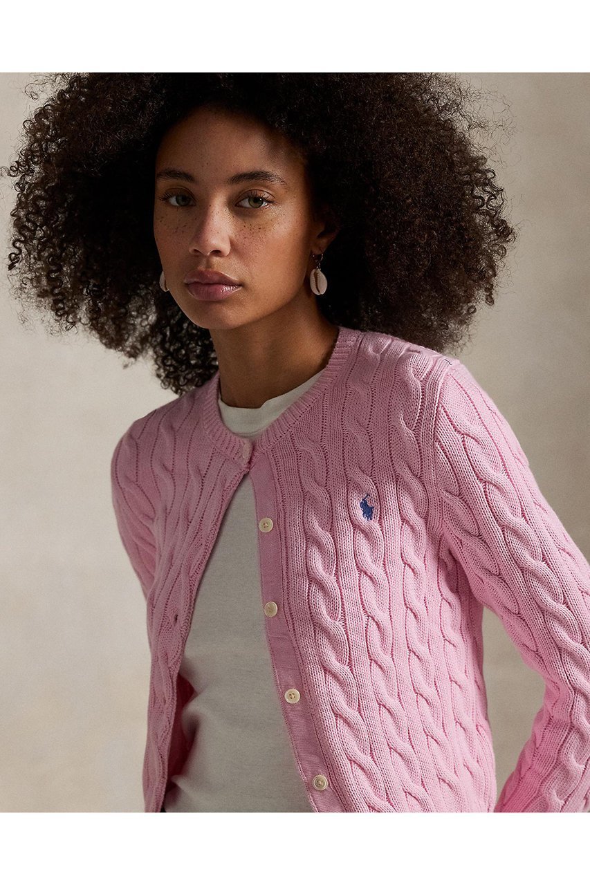 【ラルフローレン/RALPH LAUREN】の【POLO RALPH LAUREN】ケーブルニット コットン クルーネック カーディガン 人気、トレンドファッション・服の通販 founy(ファニー) 　ファッション　Fashion　レディースファッション　Fashion for Women　トップス・カットソー　Cut & Sew Tops　ニット　Knit Tops & Sweaters　カーディガン・羽織り　Layered Style Cardigans　カフス　Cuff Design　カーディガン　Cardigan, Knitwear　スリム　Slim, Slim Fit　バランス　Balance, Style Balance　フィット　Fit, Slim Fit　エレガント 上品　Elegant　定番　Standard, Basic Item　新作・新入荷　New Arrivals / New In　other-4|ID: prp329100004887415 ipo3291000000036492792