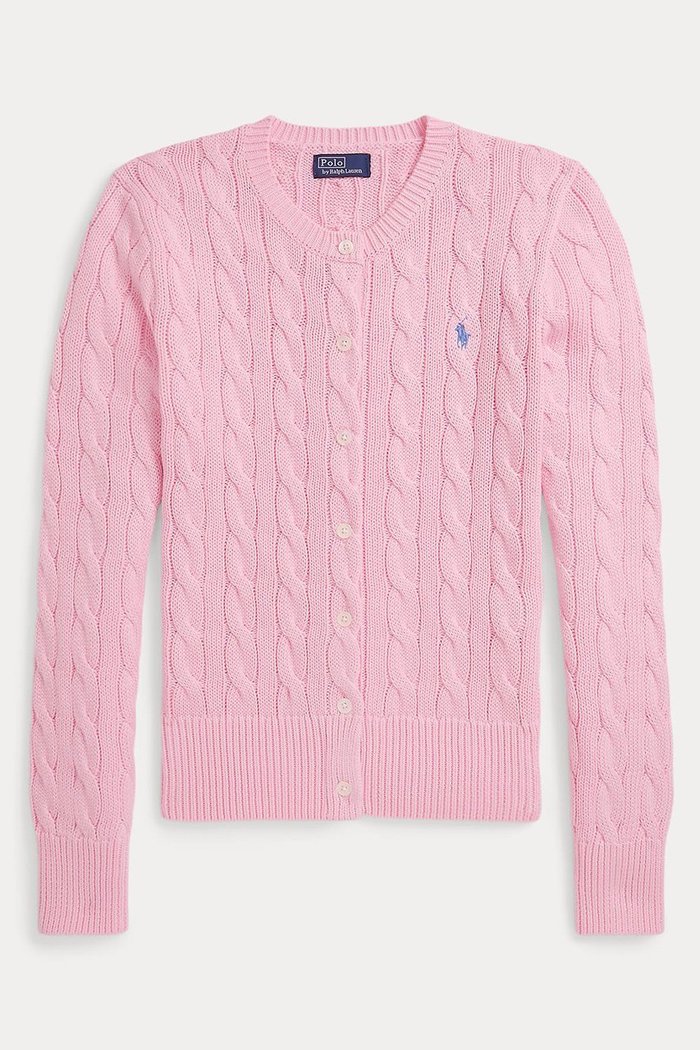 【ラルフローレン/RALPH LAUREN】の【POLO RALPH LAUREN】ケーブルニット コットン クルーネック カーディガン インテリア・キッズ・メンズ・レディースファッション・服の通販 founy(ファニー) https://founy.com/ ファッション Fashion レディースファッション Fashion for Women トップス・カットソー Cut & Sew Tops ニット Knit Tops & Sweaters カーディガン・羽織り Layered Style Cardigans カフス Cuff Design カーディガン Cardigan, Knitwear スリム Slim, Slim Fit バランス Balance, Style Balance フィット Fit, Slim Fit エレガント 上品 Elegant 定番 Standard, Basic Item 新作・新入荷 New Arrivals / New In |ID: prp329100004887416 ipo3291000000036492785