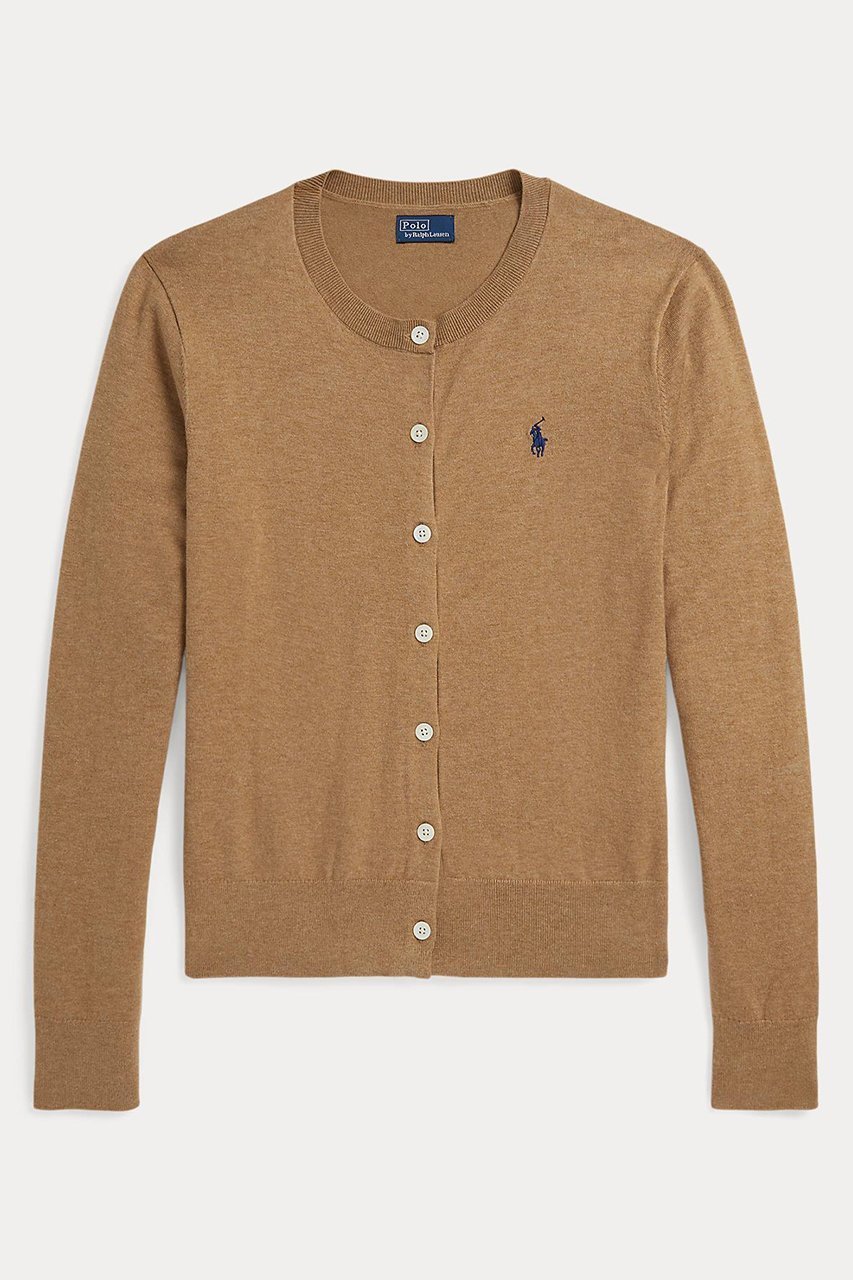 【ラルフローレン/RALPH LAUREN】の【POLO RALPH LAUREN】コットン クルーネック カーディガン インテリア・キッズ・メンズ・レディースファッション・服の通販 founy(ファニー) 　ファッション　Fashion　レディースファッション　Fashion for Women　トップス・カットソー　Cut & Sew Tops　ニット　Knit Tops & Sweaters　カーディガン・羽織り　Layered Style Cardigans　なめらか　Smooth, Silky Texture　カフス　Cuff Design　カーディガン　Cardigan, Knitwear　シンプル　Simple, Minimal　スリム　Slim, Slim Fit　フィット　Fit, Slim Fit　ベーシック　Basic, Essential　エレガント 上品　Elegant　新作・新入荷　New Arrivals / New In　キャメル|ID: prp329100004887419 ipo3291000000036492808