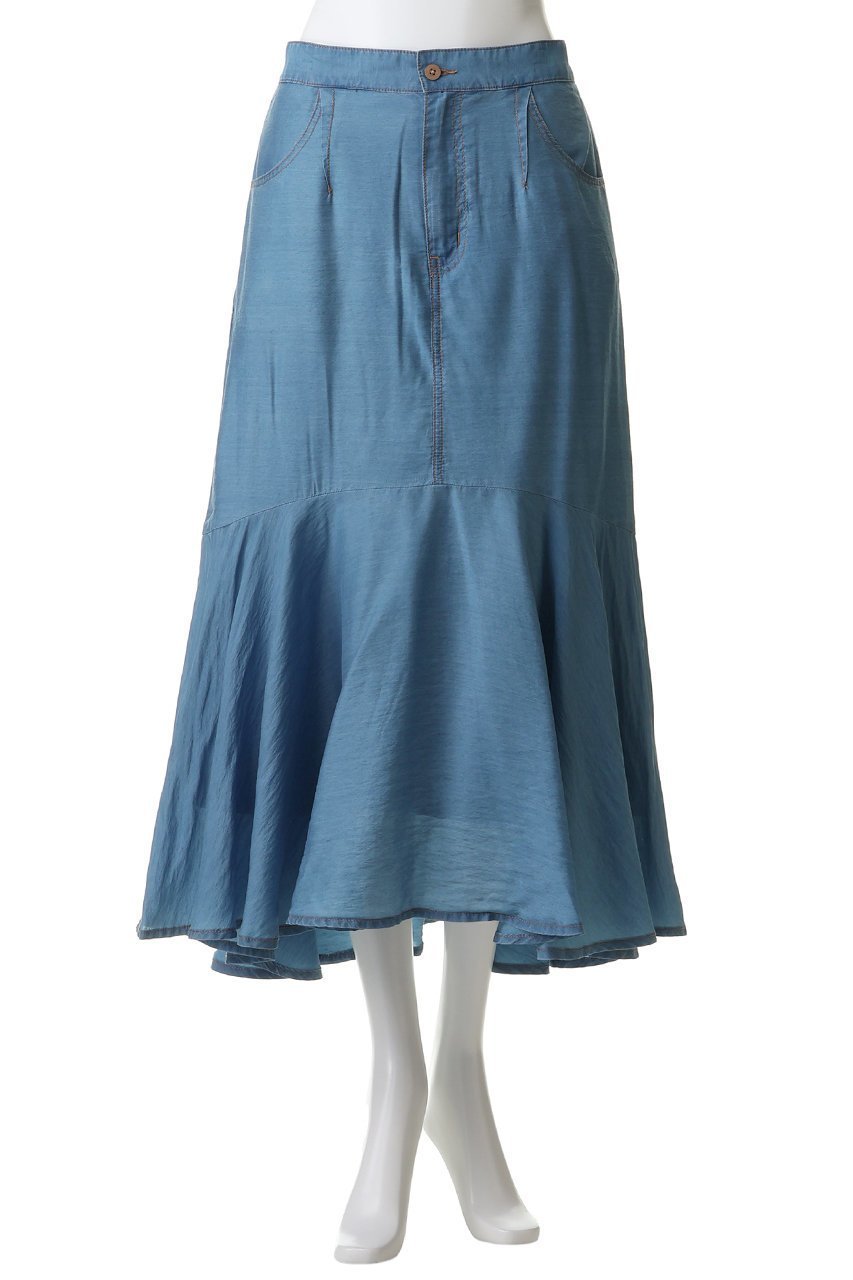 【スリー ドッツ/three dots】のシアー デニムスカート 人気、トレンドファッション・服の通販 founy(ファニー) 　ファッション　Fashion　レディースファッション　Fashion for Women　スカート　Skirts　デニムスカート・カジュアルスカート　Denim Skirts　ロングスカート　Long Skirts / Maxi & Midi Skirts　クロップド　Cropped, Short Length　シアー　Sheer, See-Through　デニム　Denim, Jeans Material　フレア　Flare, Flared　ロング　Long, Long-Length　新作・新入荷　New Arrivals / New In　other-2|ID: prp329100004887452 ipo3291000000036493040