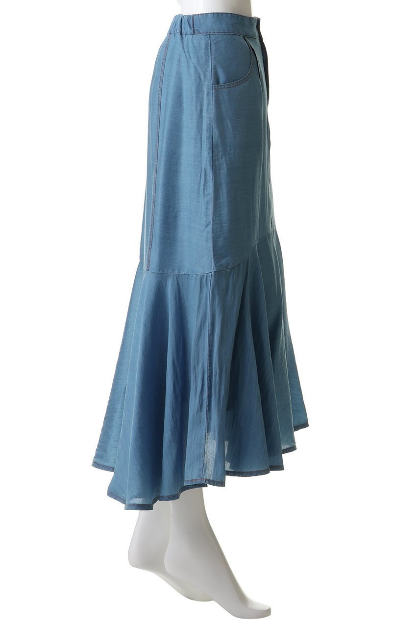 【スリー ドッツ/three dots】のシアー デニムスカート 人気、トレンドファッション・服の通販 founy(ファニー) 　ファッション　Fashion　レディースファッション　Fashion for Women　スカート　Skirts　デニムスカート・カジュアルスカート　Denim Skirts　ロングスカート　Long Skirts / Maxi & Midi Skirts　クロップド　Cropped, Short Length　シアー　Sheer, See-Through　デニム　Denim, Jeans Material　フレア　Flare, Flared　ロング　Long, Long-Length　新作・新入荷　New Arrivals / New In　other-3|ID: prp329100004887452 ipo3291000000036493041