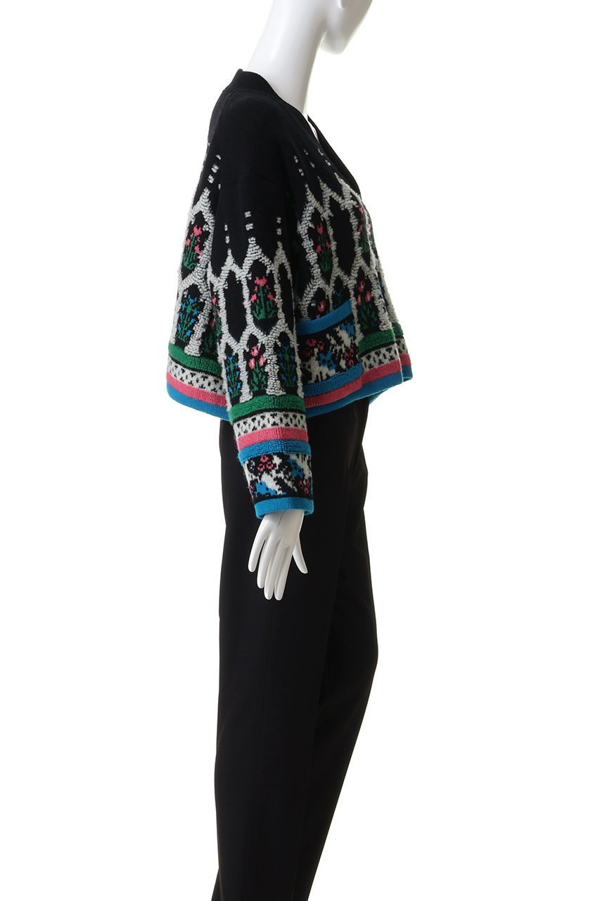 【エリオポール/heliopole】の【boussole】ジャカードVカーディガン 人気、トレンドファッション・服の通販 founy(ファニー) 　ファッション　Fashion　レディースファッション　Fashion for Women　トップス・カットソー　Cut & Sew Tops　ニット　Knit Tops & Sweaters　カーディガン・羽織り　Layered Style Cardigans　カラフル　Colorful Design　カーディガン　Cardigan, Knitwear　クロップド　Cropped, Short Length　ジャカード／ジャガード　Jacquard, Woven Pattern　other-3|ID: prp329100004887613 ipo3291000000036495610