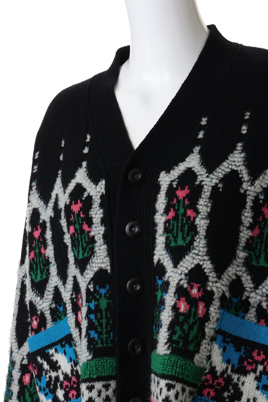 【エリオポール/heliopole】の【boussole】ジャカードVカーディガン 人気、トレンドファッション・服の通販 founy(ファニー) 　ファッション　Fashion　レディースファッション　Fashion for Women　トップス・カットソー　Cut & Sew Tops　ニット　Knit Tops & Sweaters　カーディガン・羽織り　Layered Style Cardigans　カラフル　Colorful Design　カーディガン　Cardigan, Knitwear　クロップド　Cropped, Short Length　ジャカード／ジャガード　Jacquard, Woven Pattern　other-5|ID: prp329100004887613 ipo3291000000036495612