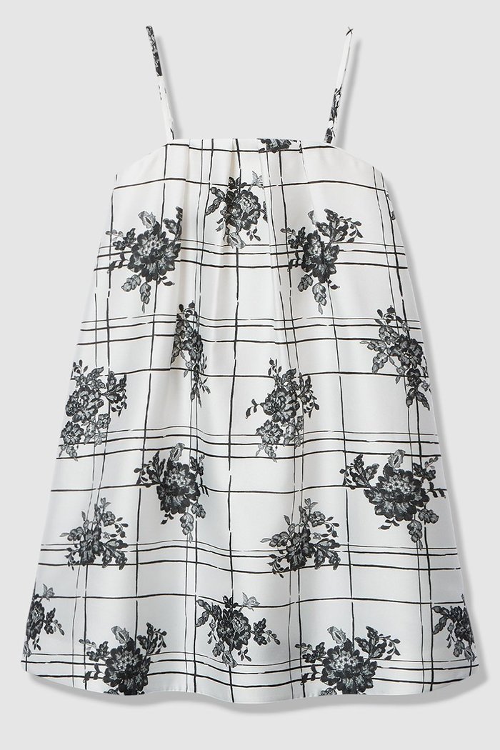 【アルアバイル/allureville】の【LOULOU WILLOUGHBY】SILK CO フラワーチェックワンピース インテリア・キッズ・メンズ・レディースファッション・服の通販 founy(ファニー) https://founy.com/ ファッション Fashion レディースファッション Fashion for Women ワンピース Dresses チュニック Tunic Tops & Dresses イタリア Italy エレガント 上品 Elegant コルセット Corset, Bustier チェック Check, Plaid, Tartan チュニック Tunic, Long Top フラワー Flower, Floral モチーフ Motif, Design Theme モノトーン Monotone, Black and White レース Lace, Lace Fabric ロング Long, Long-Length |ID: prp329100004887617 ipo3291000000036924351