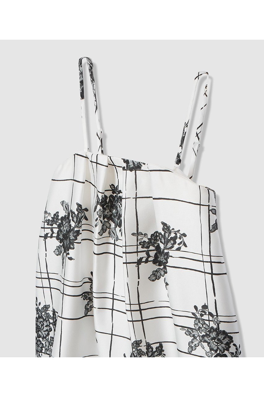 【アルアバイル/allureville】の【LOULOU WILLOUGHBY】SILK CO フラワーチェックワンピース 大人の最旬トレンドファッション＆コーディネート founy(ファウニー) 　ファッション　Fashion　レディースファッション　Fashion for Women　ワンピース　Dresses　チュニック　Tunic Tops & Dresses　イタリア　Italy　エレガント 上品　Elegant　コルセット　Corset, Bustier　チェック　Check, Plaid, Tartan　チュニック　Tunic, Long Top　フラワー　Flower, Floral　モチーフ　Motif, Design Theme　モノトーン　Monotone, Black and White　レース　Lace, Lace Fabric　ロング　Long, Long-Length　other-3|ID: prp329100004887617 ipo3291000000036924357