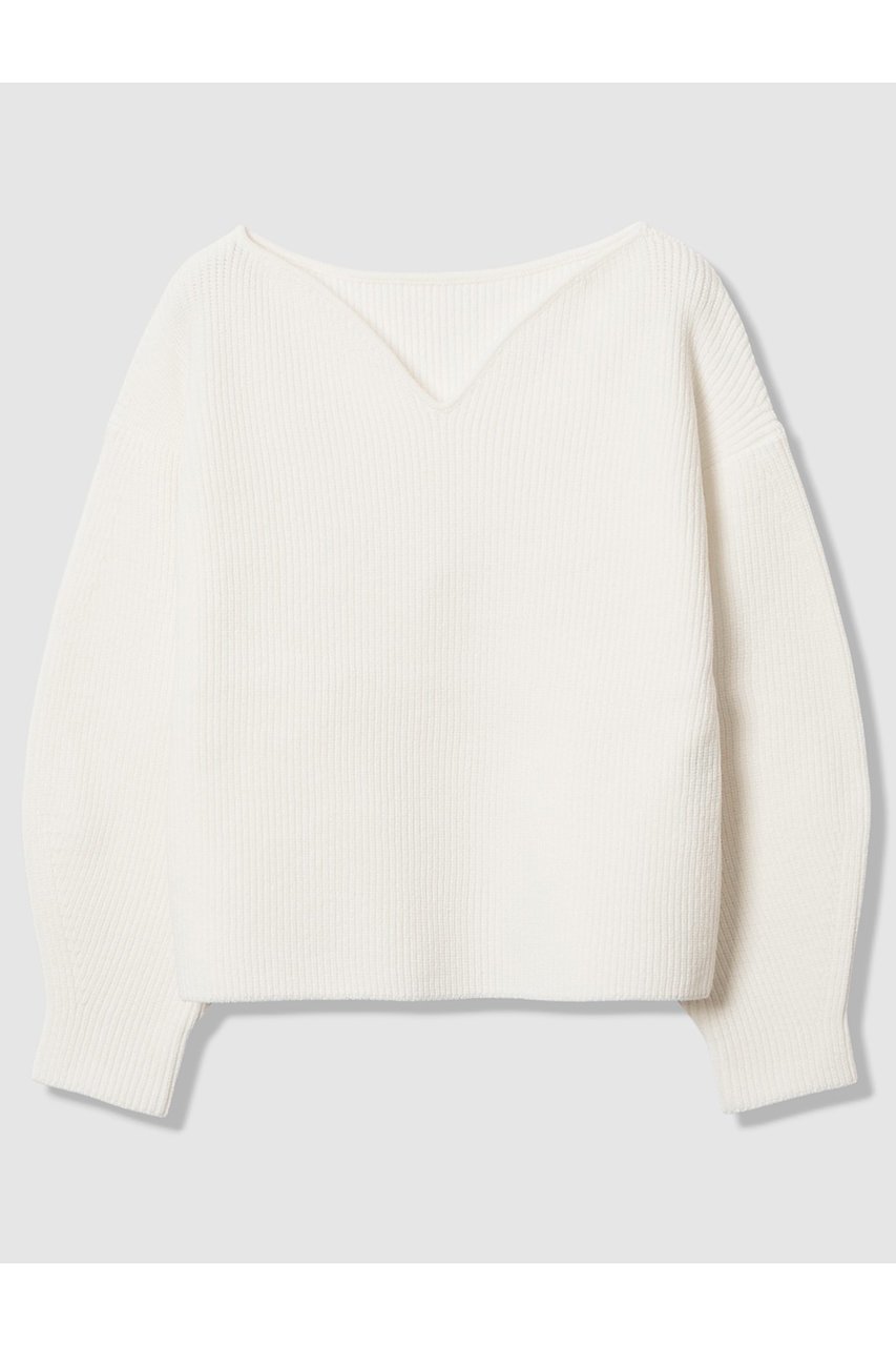 【アルアバイル/allureville】のハートネックプルオーバー インテリア・キッズ・メンズ・レディースファッション・服の通販 founy(ファニー) 　ファッション　Fashion　レディースファッション　Fashion for Women　トップス・カットソー　Cut & Sew Tops　ニット　Knit Tops & Sweaters　カジュアルプルオーバー・ニットトップス　Pullovers & Knit Tops / Casual Pullovers　アクセサリー　Fashion Accessories　シンプル　Simple, Minimal　スリーブ　Sleeve, Long Sleeve / Short Sleeve　デコルテ　Décolleté, Neckline　バランス　Balance, Style Balance　オフホワイト|ID: prp329100004887619 ipo3291000000036495761