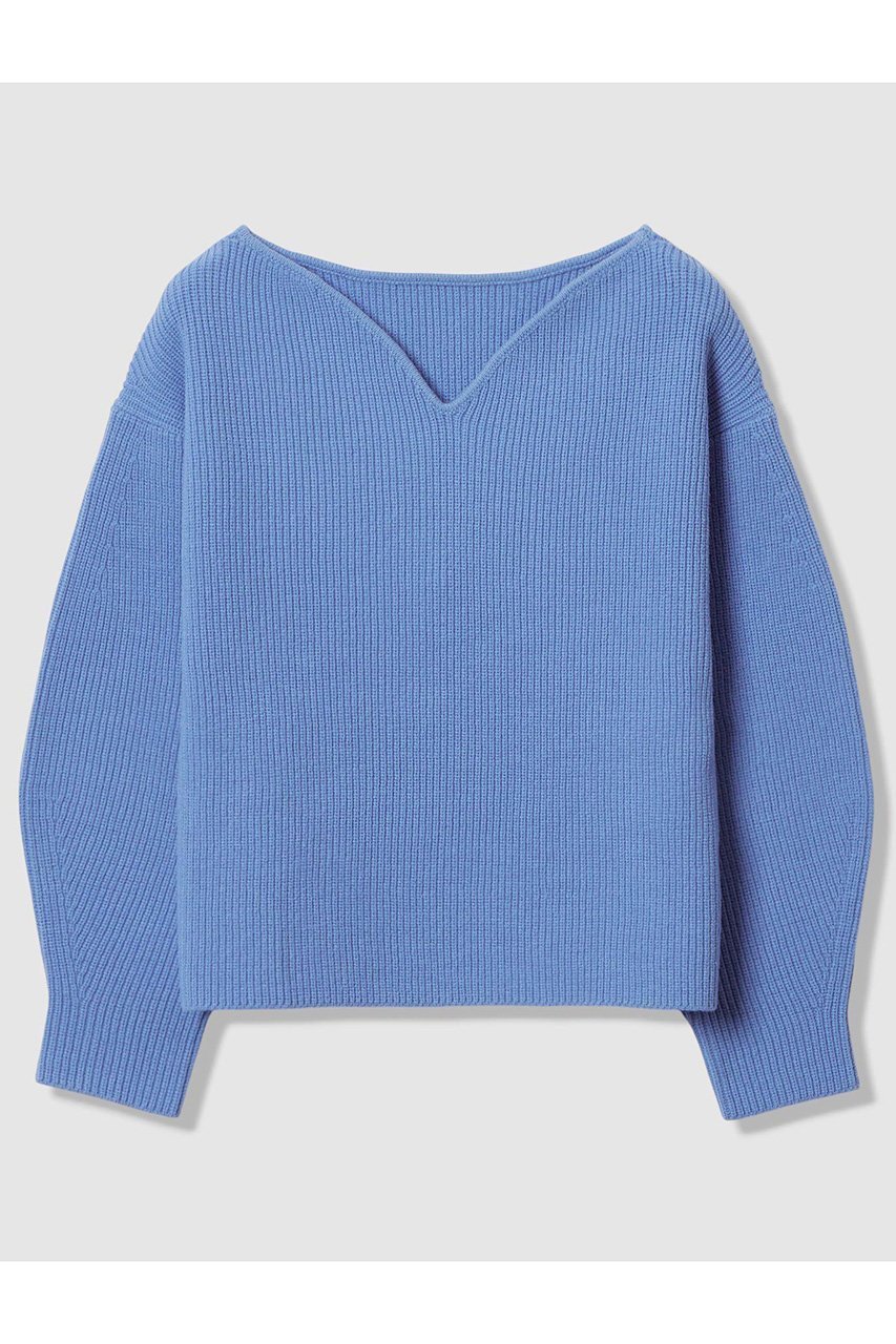 【アルアバイル/allureville】のハートネックプルオーバー インテリア・キッズ・メンズ・レディースファッション・服の通販 founy(ファニー) 　ファッション　Fashion　レディースファッション　Fashion for Women　トップス・カットソー　Cut & Sew Tops　ニット　Knit Tops & Sweaters　カジュアルプルオーバー・ニットトップス　Pullovers & Knit Tops / Casual Pullovers　アクセサリー　Fashion Accessories　シンプル　Simple, Minimal　スリーブ　Sleeve, Long Sleeve / Short Sleeve　デコルテ　Décolleté, Neckline　バランス　Balance, Style Balance　ブルー|ID: prp329100004887619 ipo3291000000036495763