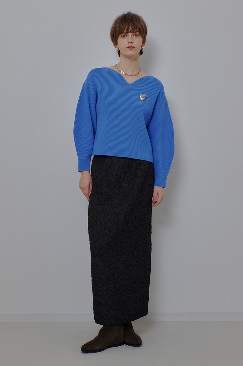 【アルアバイル/allureville】のハートネックプルオーバー 人気、トレンドファッション・服の通販 founy(ファニー) 　ファッション　Fashion　レディースファッション　Fashion for Women　トップス・カットソー　Cut & Sew Tops　ニット　Knit Tops & Sweaters　カジュアルプルオーバー・ニットトップス　Pullovers & Knit Tops / Casual Pullovers　アクセサリー　Fashion Accessories　シンプル　Simple, Minimal　スリーブ　Sleeve, Long Sleeve / Short Sleeve　デコルテ　Décolleté, Neckline　バランス　Balance, Style Balance　other-5|ID: prp329100004887619 ipo3291000000036495767