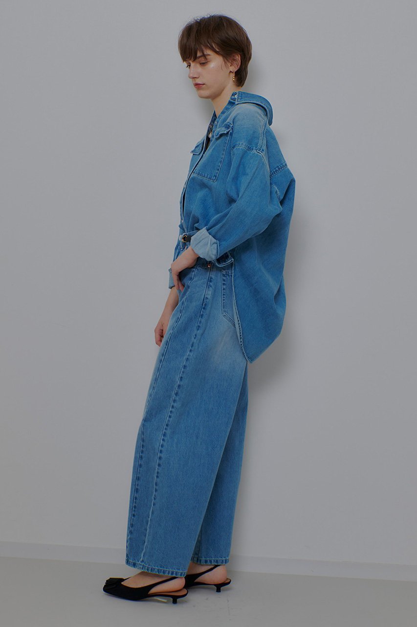 【アルアバイル/allureville】のサイド切替オーバルデニムパンツ 人気、トレンドファッション・服の通販 founy(ファニー) 　ファッション　Fashion　レディースファッション　Fashion for Women　パンツ　Pants & Trousers　デニムパンツ・ジーンズ・美脚デニム　Denim Jeans & Pants　デニム　Denim, Jeans Material　トレンド　Trend, Trending Now　再入荷　Restock / Back in Stock　切替　Switching, Contrast Panel　other-2|ID: prp329100004887620 ipo3291000000036495773