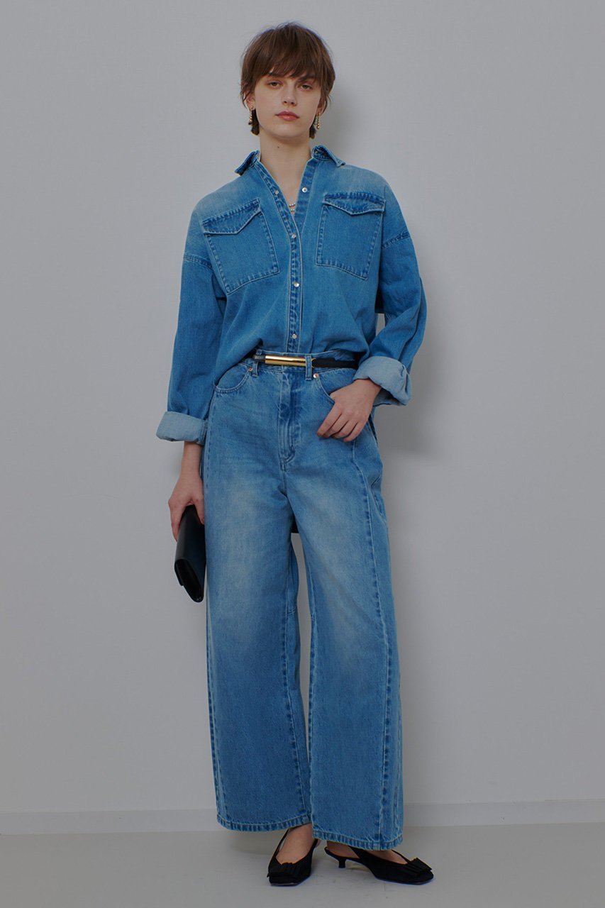 【アルアバイル/allureville】のサイド切替オーバルデニムパンツ インテリア・キッズ・メンズ・レディースファッション・服の通販 founy(ファウニー) 　ファッション　Fashion　レディースファッション　Fashion for Women　パンツ　Pants & Trousers　デニムパンツ・ジーンズ・美脚デニム　Denim Jeans & Pants　デニム　Denim, Jeans Material　トレンド　Trend, Trending Now　切替　Switching, Contrast Panel　ブルー|ID: prp329100004887620 ipo3291000000036689755