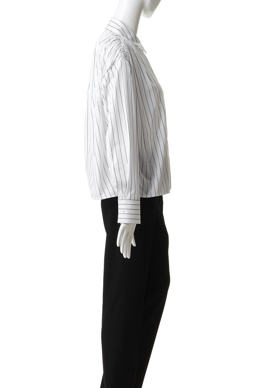 【ジル サンダー/JIL SANDER】のライトウェイト ストライプ コットン シャツ 人気、トレンドファッション・服の通販 founy(ファニー) 　ファッション　Fashion　レディースファッション　Fashion for Women　トップス・カットソー　Cut & Sew Tops　シャツ・ブラウス・オフィスカジュアル　Elegant Blouses & Button-Ups　ギャザー　Gathered, Ruffled　ストライプ　Stripe, Striped Pattern　スリーブ　Sleeve, Long Sleeve / Short Sleeve　ロング　Long, Long-Length　other-3|ID: prp329100004887633 ipo3291000000036495907