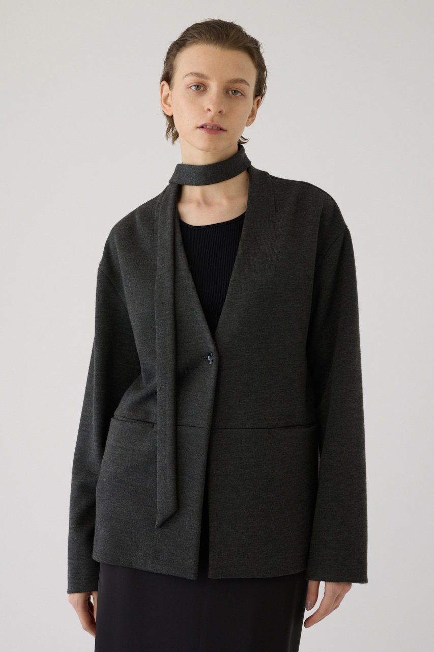 【リムアーク/RIM.ARK】のDouble face tie jacket/ジャケット 人気、トレンドファッション・服の通販 founy(ファニー) 　ファッション　Fashion　レディースファッション　Fashion for Women　アウター　Coat / Outerwear Collection　レディースジャケット・軽アウター　Jackets　カットソー　Cut and Sewn Top　カーディガン　Cardigan, Knitwear　ジャケット　Jacket, Outerwear　ダブル　Double, Double-Breasted　フェイス　Face, Facial Design　フォルム　Silhouette, Form　リラックス　Relax, Relaxed Fit　other-4|ID: prp329100004887639 ipo3291000000036495961