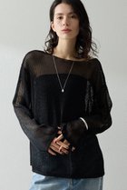 【ウィムガゼット/Whim Gazette】のボートメッシュニットプルオーバー 人気、トレンドファッション・服の通販 founy(ファニー) ファッション Fashion レディースファッション Fashion for Women トップス・カットソー Cut & Sew Tops ニット Knit Tops & Sweaters カジュアルプルオーバー・ニットトップス Pullovers & Knit Tops / Casual Pullovers シンプル Simple, Minimal フェミニン Feminine, Girly メッシュ Mesh, Net Fabric リラックス Relax, Relaxed Fit 夏 Summer thumbnail ブラック|ID: prp329100004887657 ipo3291000000036496293