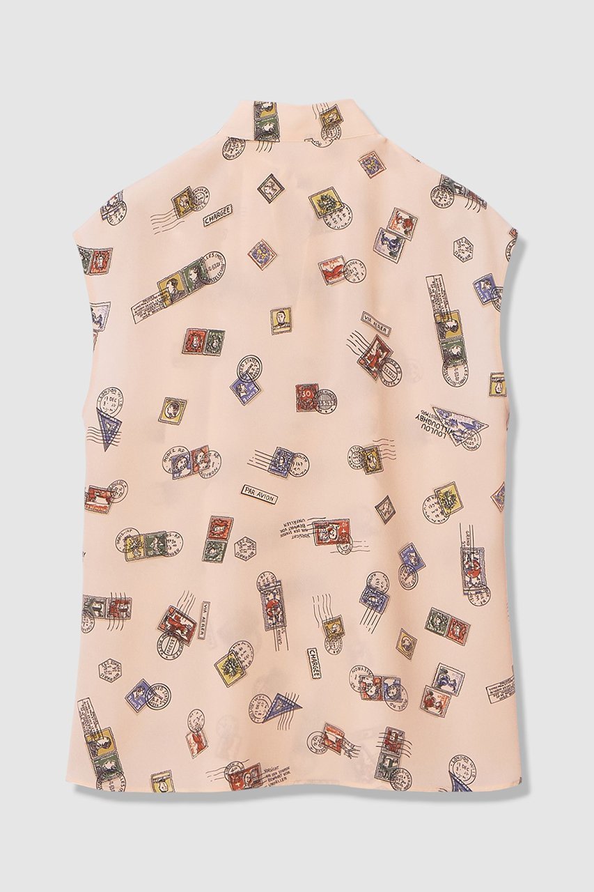 【アルアバイル/allureville】の【LOULOU WILLOUGHBY】レタープリントリボンブラウス 人気、トレンドファッション・服の通販 founy(ファニー) 　ファッション　Fashion　レディースファッション　Fashion for Women　トップス・カットソー　Cut & Sew Tops　シャツ・ブラウス・オフィスカジュアル　Elegant Blouses & Button-Ups　ショート　Short, Short Length　スリーブ　Sleeve, Long Sleeve / Short Sleeve　フレンチ　French, French Style　プリント　Print, Printed Pattern　モチーフ　Motif, Design Theme　other-2|ID: prp329100004887662 ipo3291000000036520790