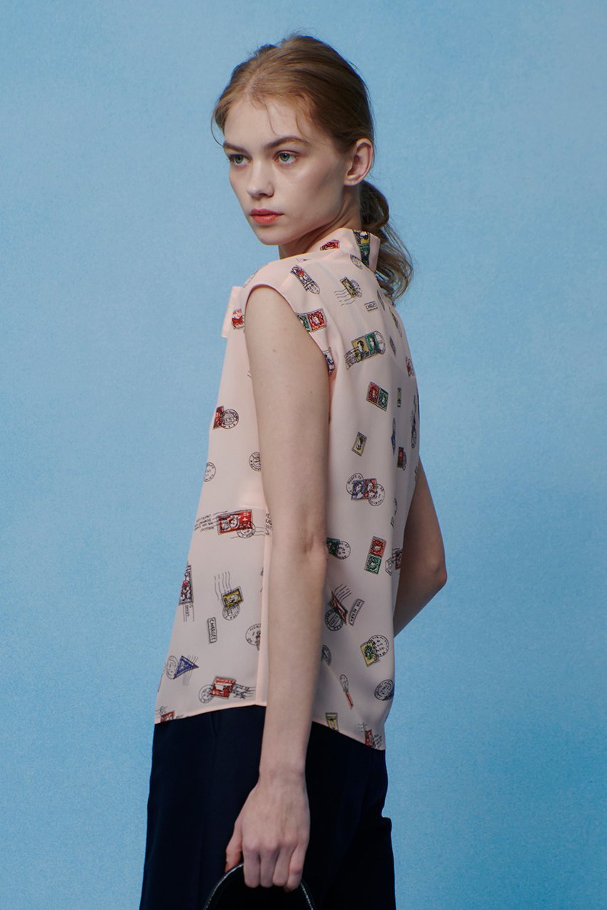 【アルアバイル/allureville】の【LOULOU WILLOUGHBY】レタープリントリボンブラウス 人気、トレンドファッション・服の通販 founy(ファニー) 　ファッション　Fashion　レディースファッション　Fashion for Women　トップス・カットソー　Cut & Sew Tops　シャツ・ブラウス・オフィスカジュアル　Elegant Blouses & Button-Ups　ショート　Short, Short Length　スリーブ　Sleeve, Long Sleeve / Short Sleeve　フレンチ　French, French Style　プリント　Print, Printed Pattern　モチーフ　Motif, Design Theme　other-6|ID: prp329100004887662 ipo3291000000036520795