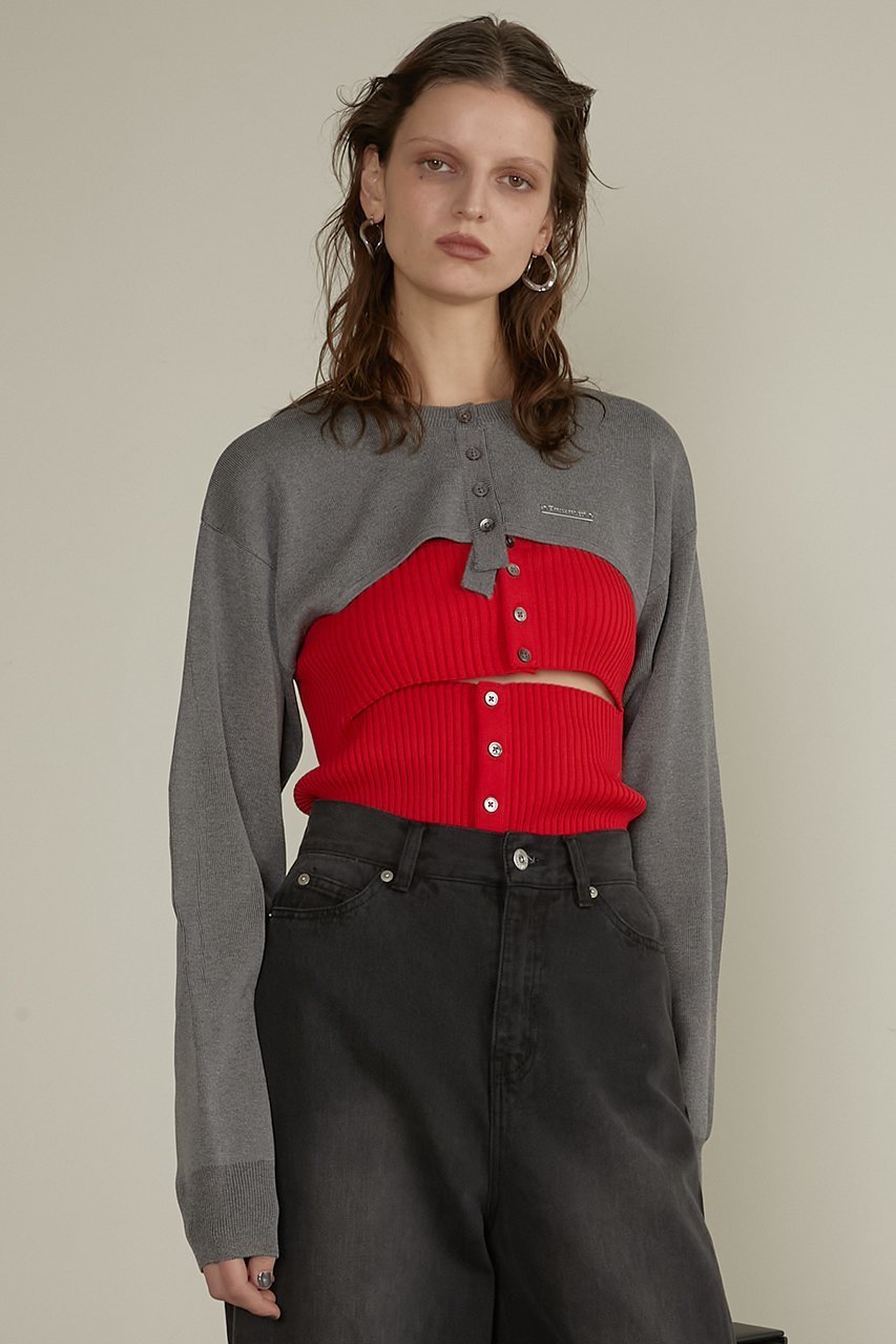 【プランク プロジェクト/PRANK PROJECT】のマルチウェイコンビニット / Multi-way Combination Knit 人気、トレンドファッション・服の通販 founy(ファニー) 　ファッション　Fashion　レディースファッション　Fashion for Women　トップス・カットソー　Cut & Sew Tops　ニット　Knit Tops & Sweaters　カーディガン・羽織り　Layered Style Cardigans　おすすめ　Recommended / Our Picks　インナー　Innerwear　カーディガン　Cardigan, Knitwear　コンビ　Combo, Combination Style　スリット　Slit, Slit Detail　ボレロ　Bolero, Short Cardigan　夏　Summer　other-7|ID: prp329100004887673 ipo3291000000036496556