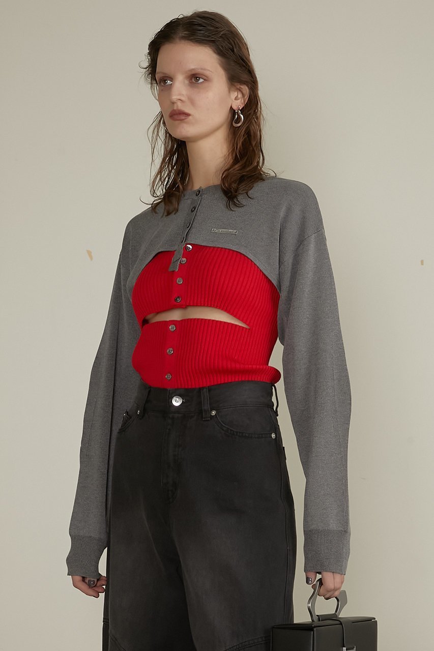 【プランク プロジェクト/PRANK PROJECT】のマルチウェイコンビニット / Multi-way Combination Knit 人気、トレンドファッション・服の通販 founy(ファニー) 　ファッション　Fashion　レディースファッション　Fashion for Women　トップス・カットソー　Cut & Sew Tops　ニット　Knit Tops & Sweaters　カーディガン・羽織り　Layered Style Cardigans　おすすめ　Recommended / Our Picks　インナー　Innerwear　カーディガン　Cardigan, Knitwear　コンビ　Combo, Combination Style　スリット　Slit, Slit Detail　ボレロ　Bolero, Short Cardigan　夏　Summer　other-8|ID: prp329100004887673 ipo3291000000036496557