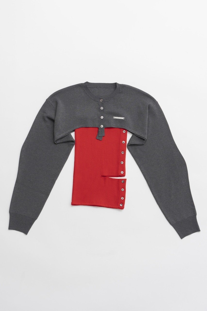 【プランク プロジェクト/PRANK PROJECT】のマルチウェイコンビニット / Multi-way Combination Knit インテリア・キッズ・メンズ・レディースファッション・服の通販 founy(ファウニー) 　ファッション　Fashion　レディースファッション　Fashion for Women　トップス・カットソー　Cut & Sew Tops　ニット　Knit Tops & Sweaters　カーディガン・羽織り　Layered Style Cardigans　おすすめ　Recommended / Our Picks　インナー　Innerwear　カーディガン　Cardigan, Knitwear　コンビ　Combo, Combination Style　スリット　Slit, Slit Detail　ボレロ　Bolero, Short Cardigan　夏　Summer　RED(レッド)|ID: prp329100004887673 ipo3291000000036640194