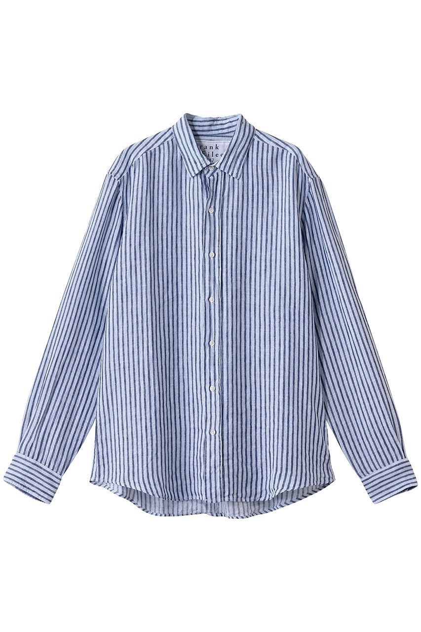 【フランク&アイリーン/Frank&Eileen / MEN】の【MEN】FINBAR イタリアンリネン ライトブルーストライプシャツ インテリア・キッズ・メンズ・レディースファッション・服の通販 founy(ファニー) 　ファッション　Fashion　メンズファッション　Fashion for Men　ストライプ　Stripe, Striped Pattern　スリーブ　Sleeve, Long Sleeve / Short Sleeve　センター　Center, Center Line　デニム　Denim, Jeans Material　リネン　Linen, Linen Fabric　ロング　Long, Long-Length　エレガント 上品　Elegant　ビジネス 仕事 通勤　Business / Work / Commuting　ライトブルー|ID: prp329100004887692 ipo3291000000036496897