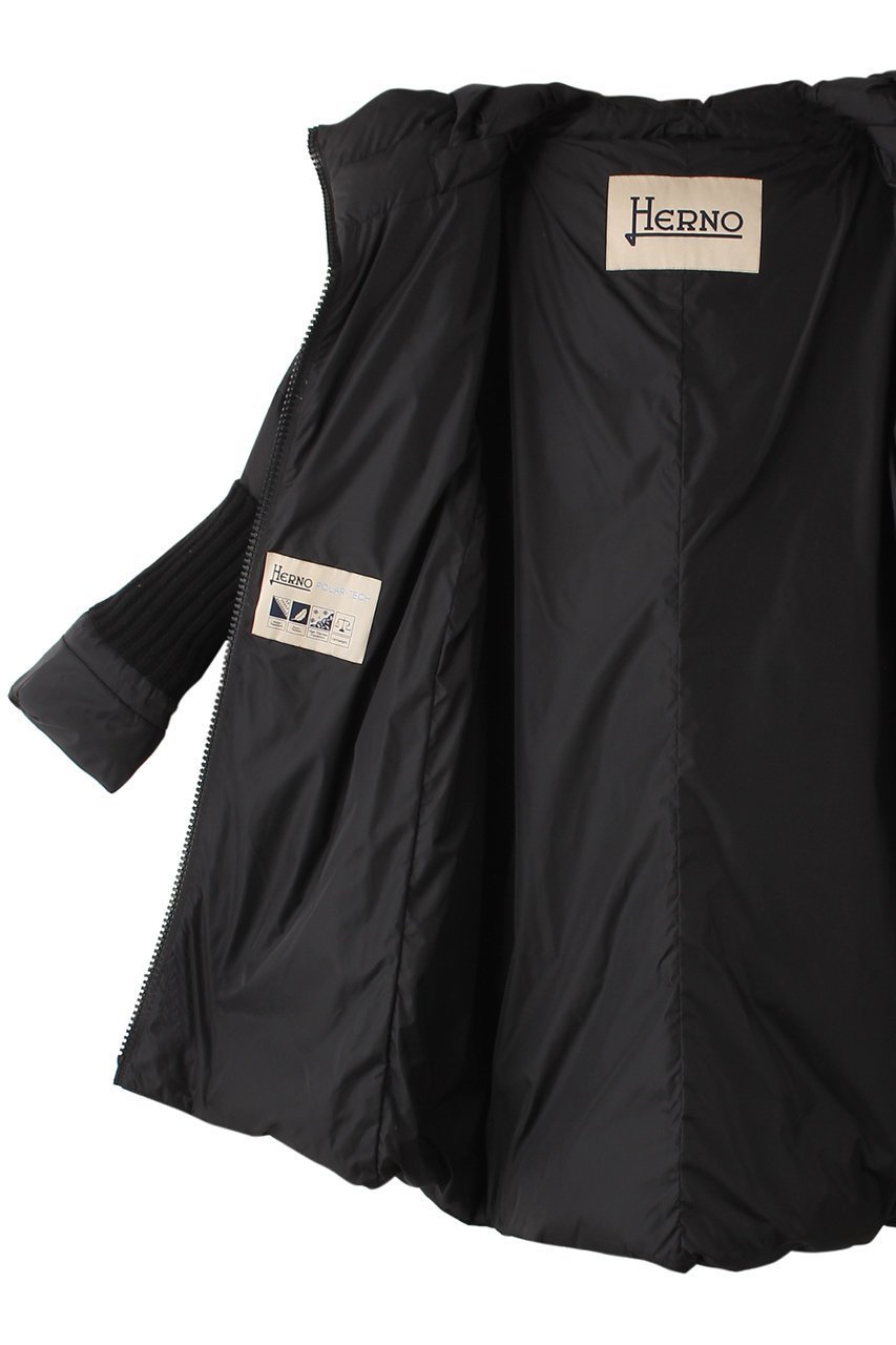 【ヘルノ/HERNO】のナイロンダウン フーディーコート 人気、トレンドファッション・服の通販 founy(ファニー) 　ファッション　Fashion　レディースファッション　Fashion for Women　アウター　Coat / Outerwear Collection　コート・ロングコート・ピーコート　Long Coats, Peacoats & More　ダウン　Down, Puffer　バランス　Balance, Style Balance　フィット　Fit, Slim Fit　ミドル　Middle Length, Mid Height　リブニット　Rib Knit, Ribbed Knit　エレガント 上品　Elegant　軽量　Lightweight, Ultra Light　防寒　Cold Protection, Winter-Ready　other-7|ID: prp329100004887761 ipo3291000000036497980