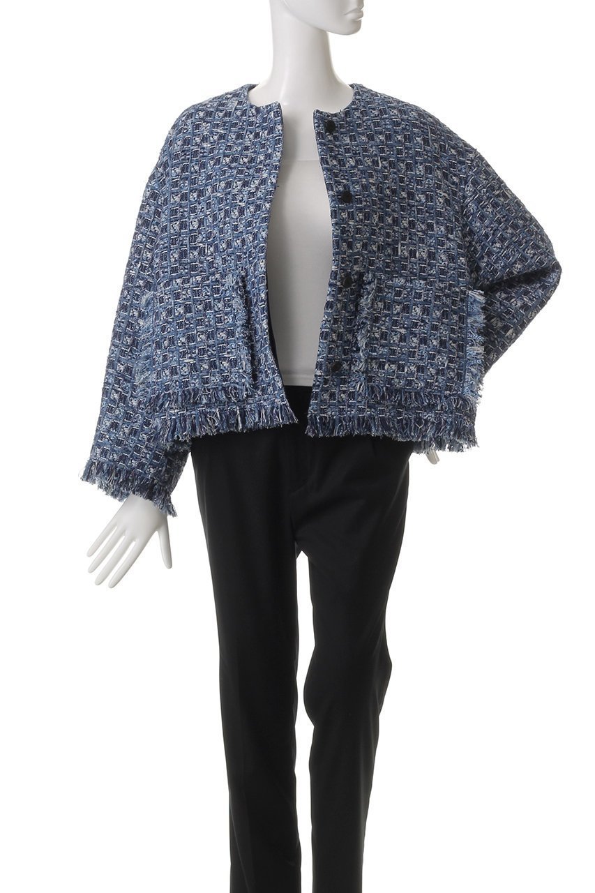 【デパリエ/DEPAREILLE】のデニムツイードジャケット 人気、トレンドファッション・服の通販 founy(ファニー) 　ファッション　Fashion　レディースファッション　Fashion for Women　アウター　Coat / Outerwear Collection　レディースジャケット・軽アウター　Jackets　オケージョン　Occasion Wear　ジャケット　Jacket, Outerwear　ツイード　Twill, Twill Weave　デニム　Denim, Jeans Material　トレンド　Trend, Trending Now　フリンジ　Fringe, Tassel　other-7|ID: prp329100004887803 ipo3291000000036498557