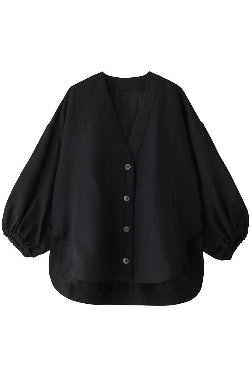 【ル フィル/LE PHIL】のへリンボンジャカードジャケット インテリア・キッズ・メンズ・レディースファッション・服の通販 founy(ファニー) 　ファッション　Fashion　レディースファッション　Fashion for Women　アウター　Coat / Outerwear Collection　レディースジャケット・軽アウター　Jackets　カーディガン　Cardigan, Knitwear　シアー　Sheer, See-Through　ジャカード／ジャガード　Jacquard, Woven Pattern　ジャケット　Jacket, Outerwear　スリット　Slit, Slit Detail　スリーブ　Sleeve, Long Sleeve / Short Sleeve　夏　Summer　春　Spring　S/S・春夏　SS, Spring/Summer, Warm Season　ブラック|ID: prp329100004887823 ipo3291000000036498990