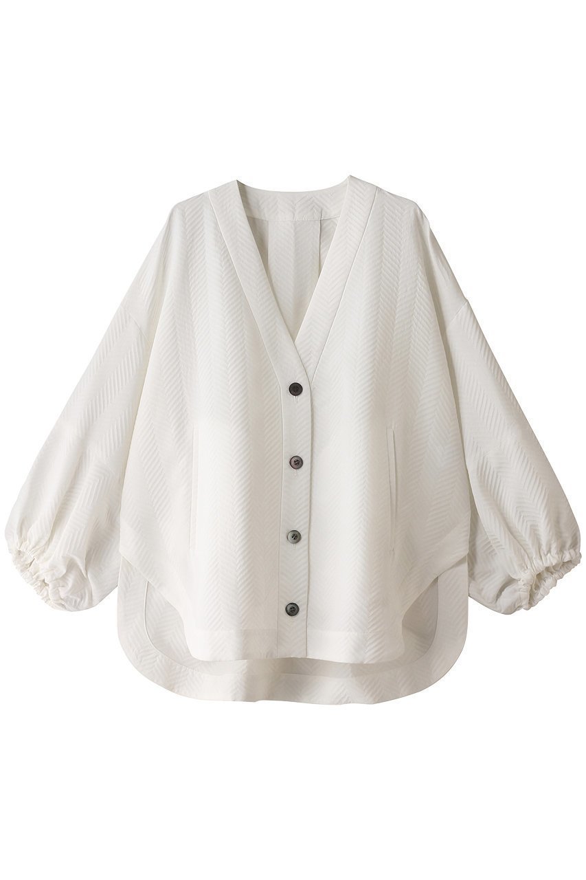 【ル フィル/LE PHIL】のへリンボンジャカードジャケット インテリア・キッズ・メンズ・レディースファッション・服の通販 founy(ファニー) 　ファッション　Fashion　レディースファッション　Fashion for Women　アウター　Coat / Outerwear Collection　レディースジャケット・軽アウター　Jackets　カーディガン　Cardigan, Knitwear　シアー　Sheer, See-Through　ジャカード／ジャガード　Jacquard, Woven Pattern　ジャケット　Jacket, Outerwear　スリット　Slit, Slit Detail　スリーブ　Sleeve, Long Sleeve / Short Sleeve　夏　Summer　春　Spring　S/S・春夏　SS, Spring/Summer, Warm Season　ホワイト|ID: prp329100004887823 ipo3291000000036498991